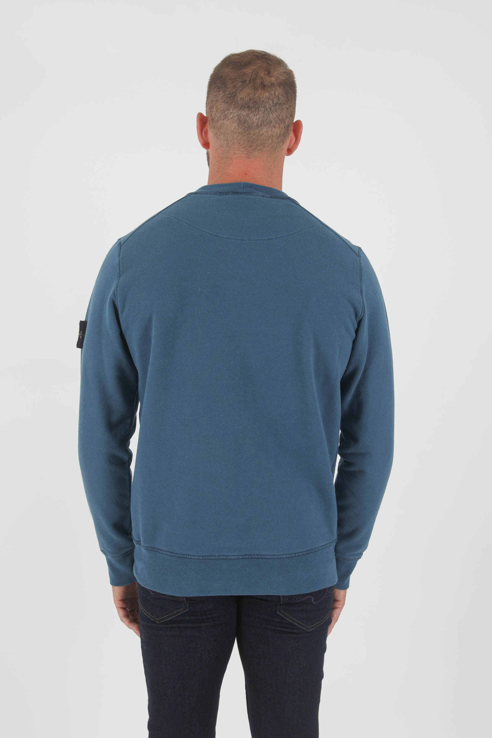SWEAT COL ROND STONE ISLAND BLEU PETROLE 751563020-V0023