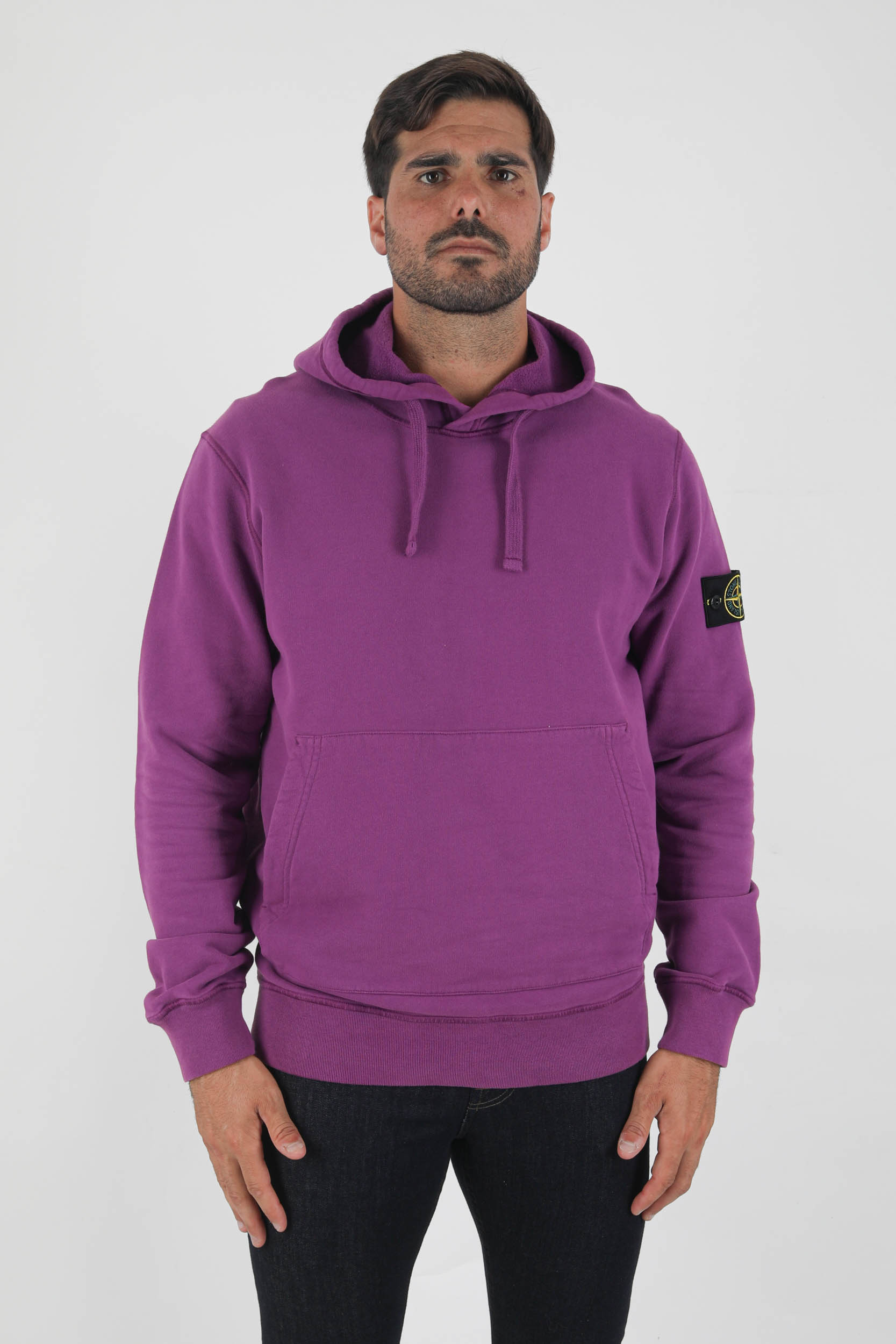 SWEAT A CAPUCHE STONE ISLAND MAGENTA 751564120-V0045