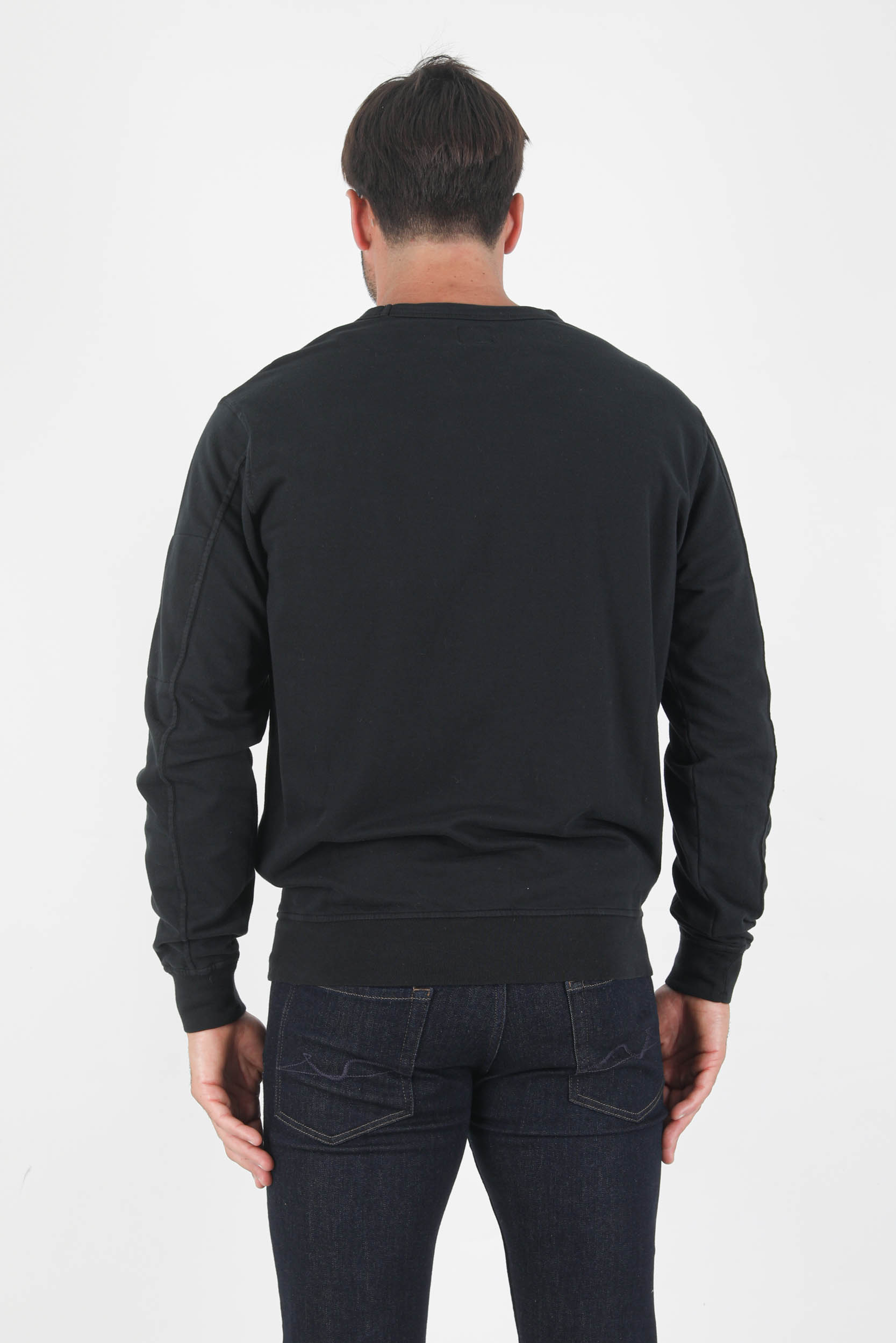 SWEAT COL ROND FIN C.P COMPANY NOIR S075A-999