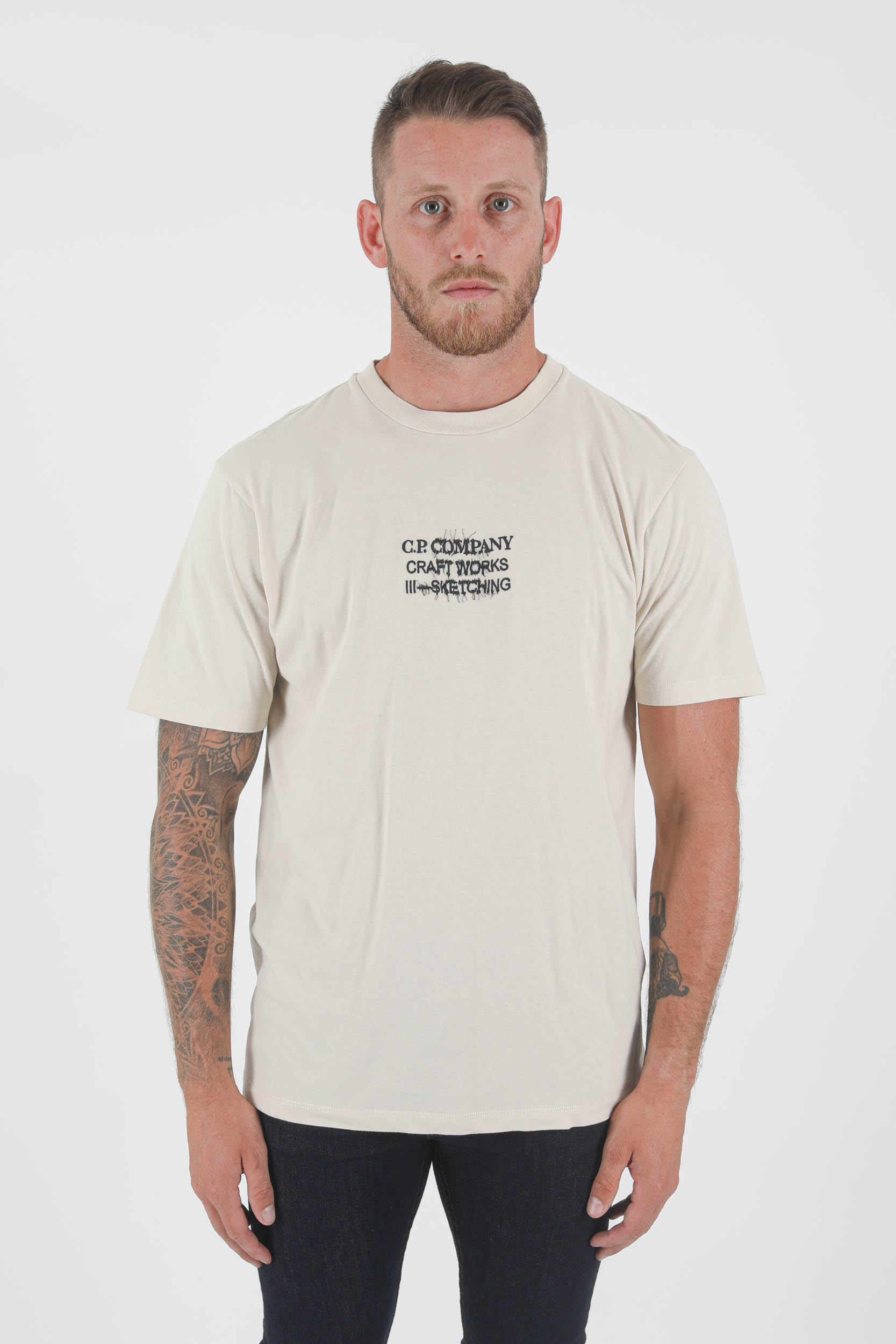 T-SHIRT C.P COMPANY CRAFT WORKS BEIGE S354A-116