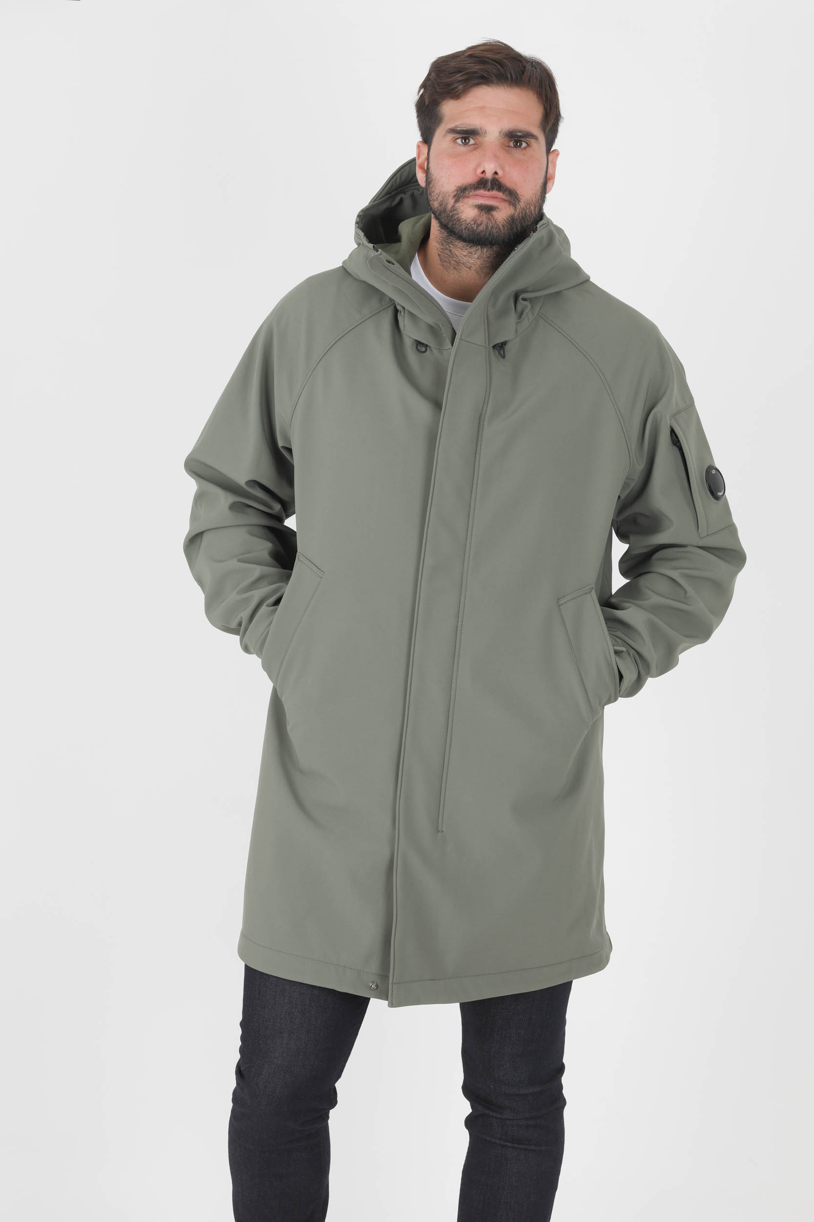 VESTE LONGUE SOFT SHELL-R KAKI CP COMPANY W105A-665