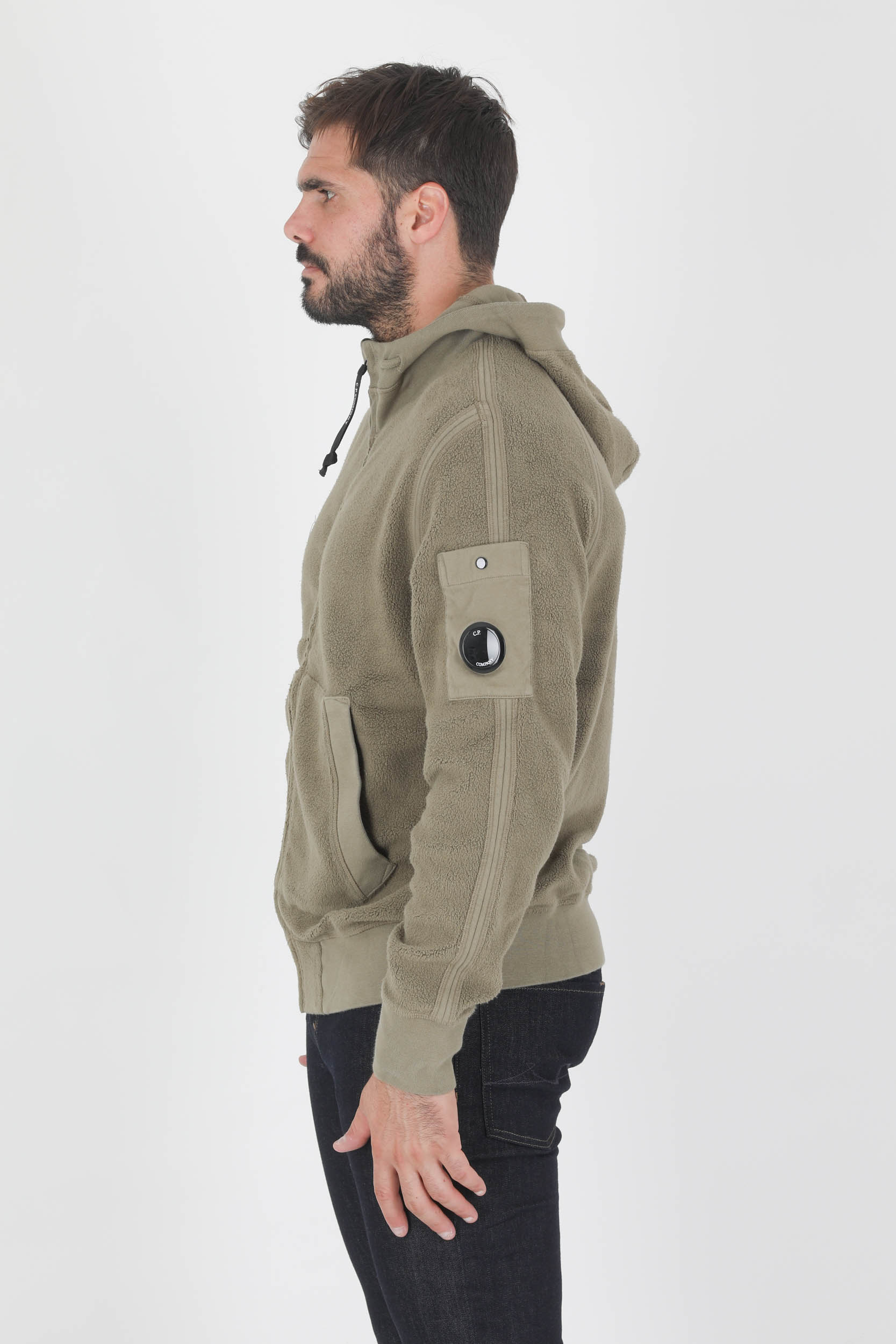 SWEAT ZIPPE POLAIRE C.P COMPANY KAKI S084A-665