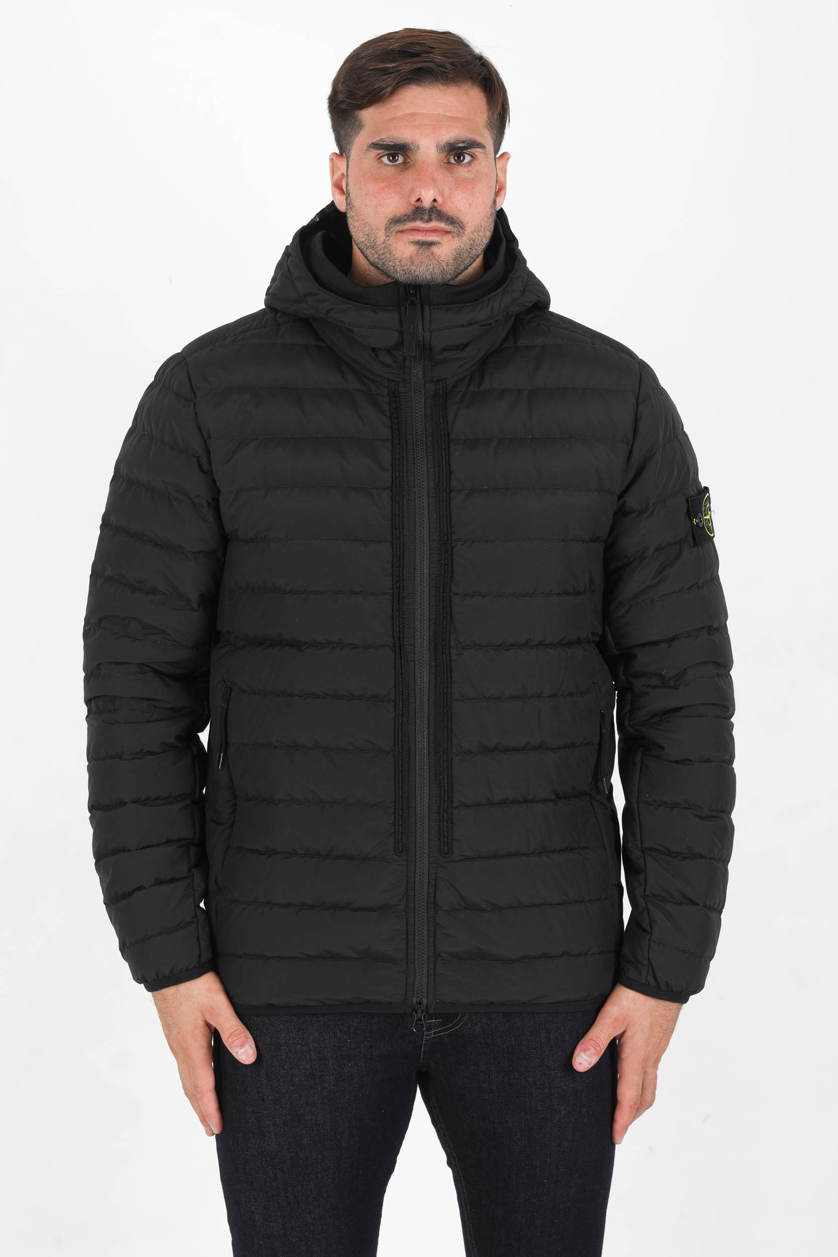 BLOUSON MATELASSE STONE ISLAND NOIR 751542725-V0029
