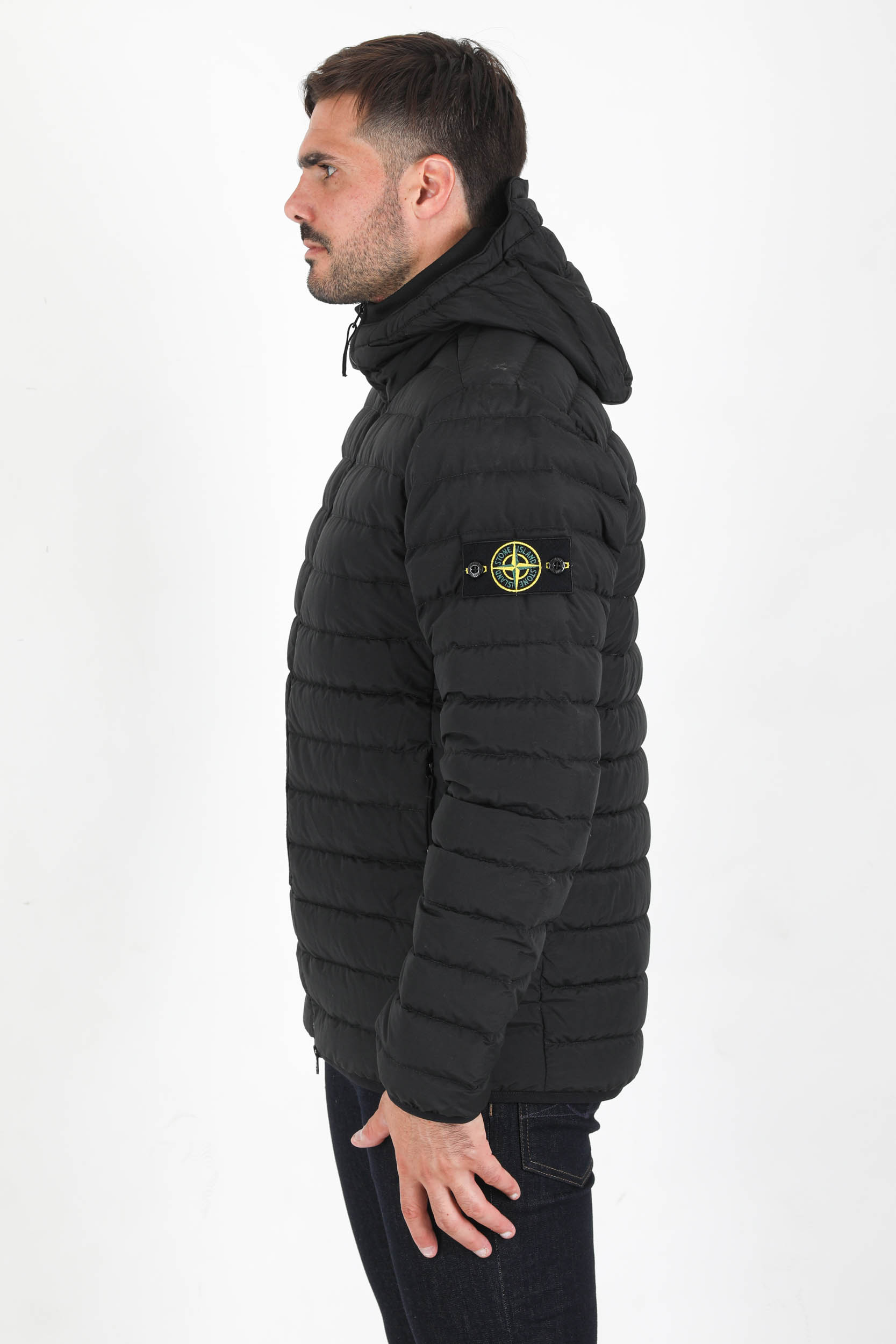 BLOUSON MATELASSE STONE ISLAND NOIR 751542725-V0029