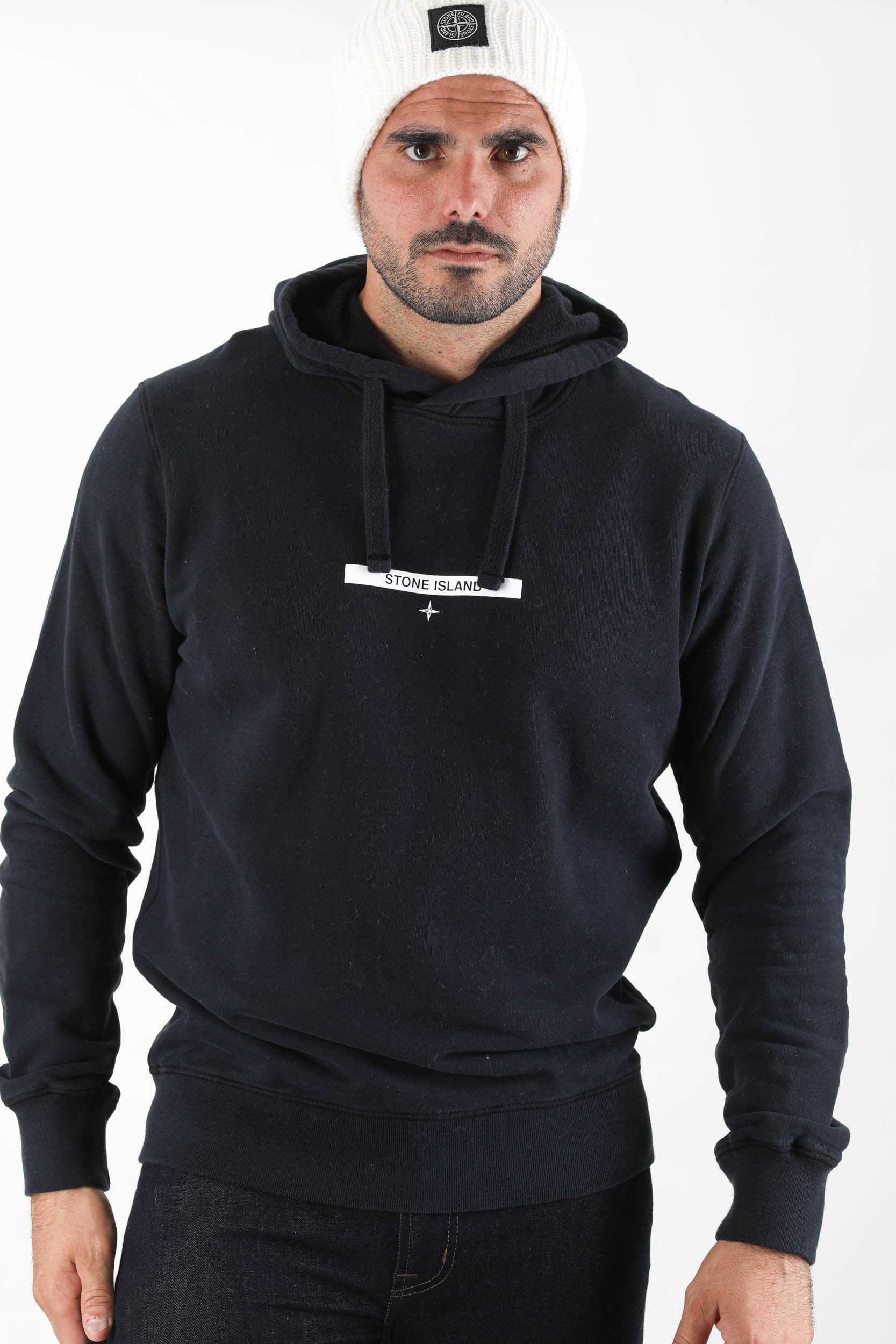 SWEAT A CAPUCHE STONE ISLAND MARINE ECRITURE 751565685-V0020