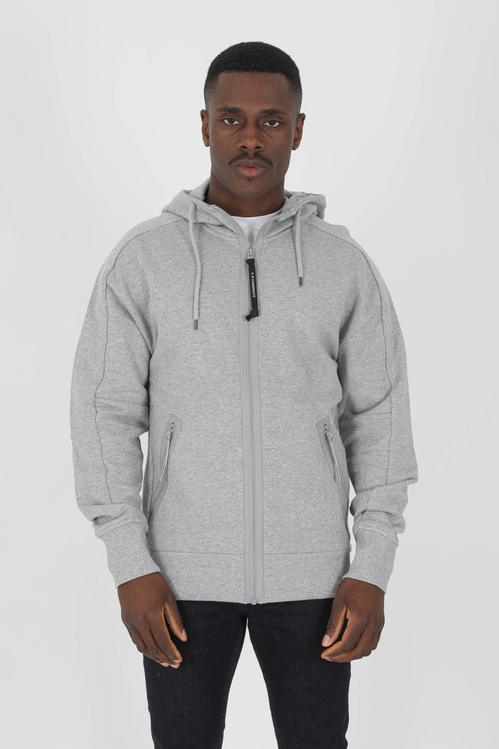 SWEAT A CAPUCHE ZIPPE LUNETTES GRIS S082A-M93