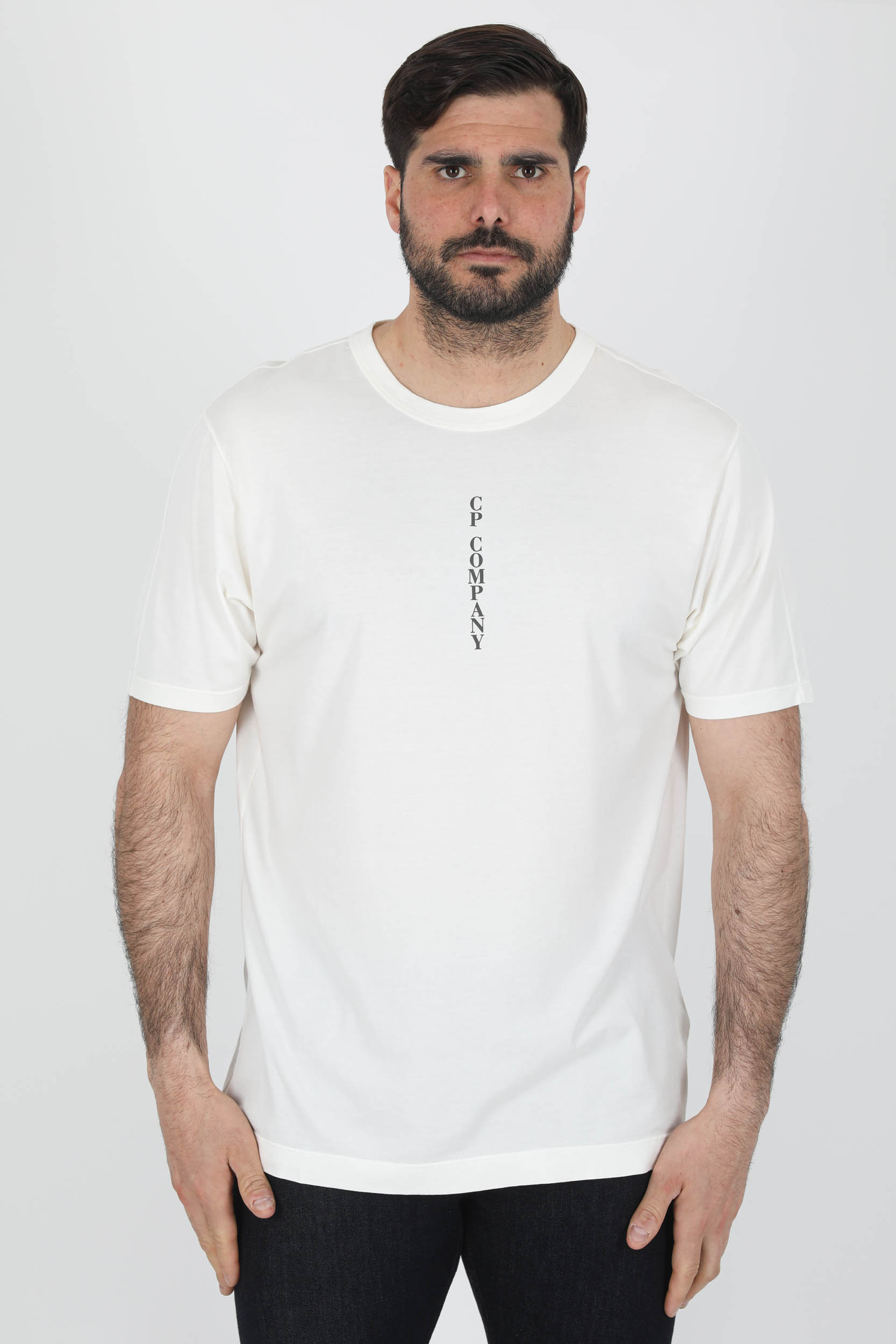 TEE-SHIRT C.P COMPANY BLANC LOGO S039A-103