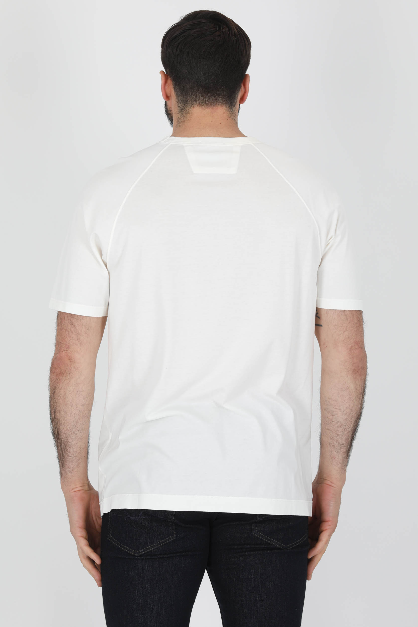 TEE-SHIRT C.P COMPANY BLANC LOGO S039A-103