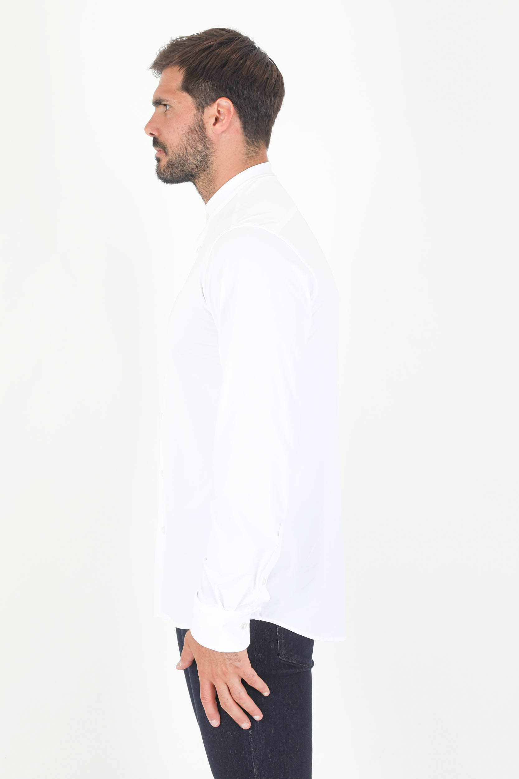 CHEMISE RRD COL MAO BLANCHE 22090-09