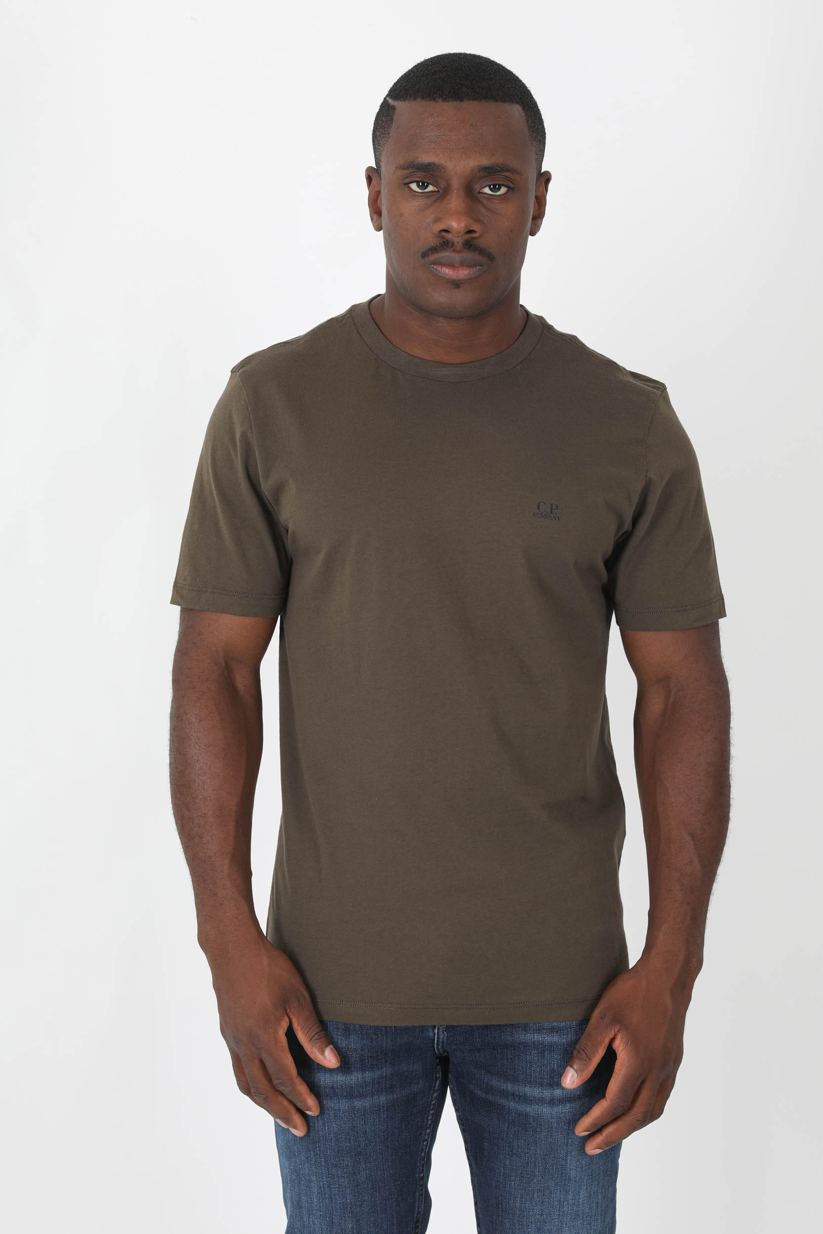 T-SHIRT C.P COMPANY KAKI PETIT LOGO S046A-683