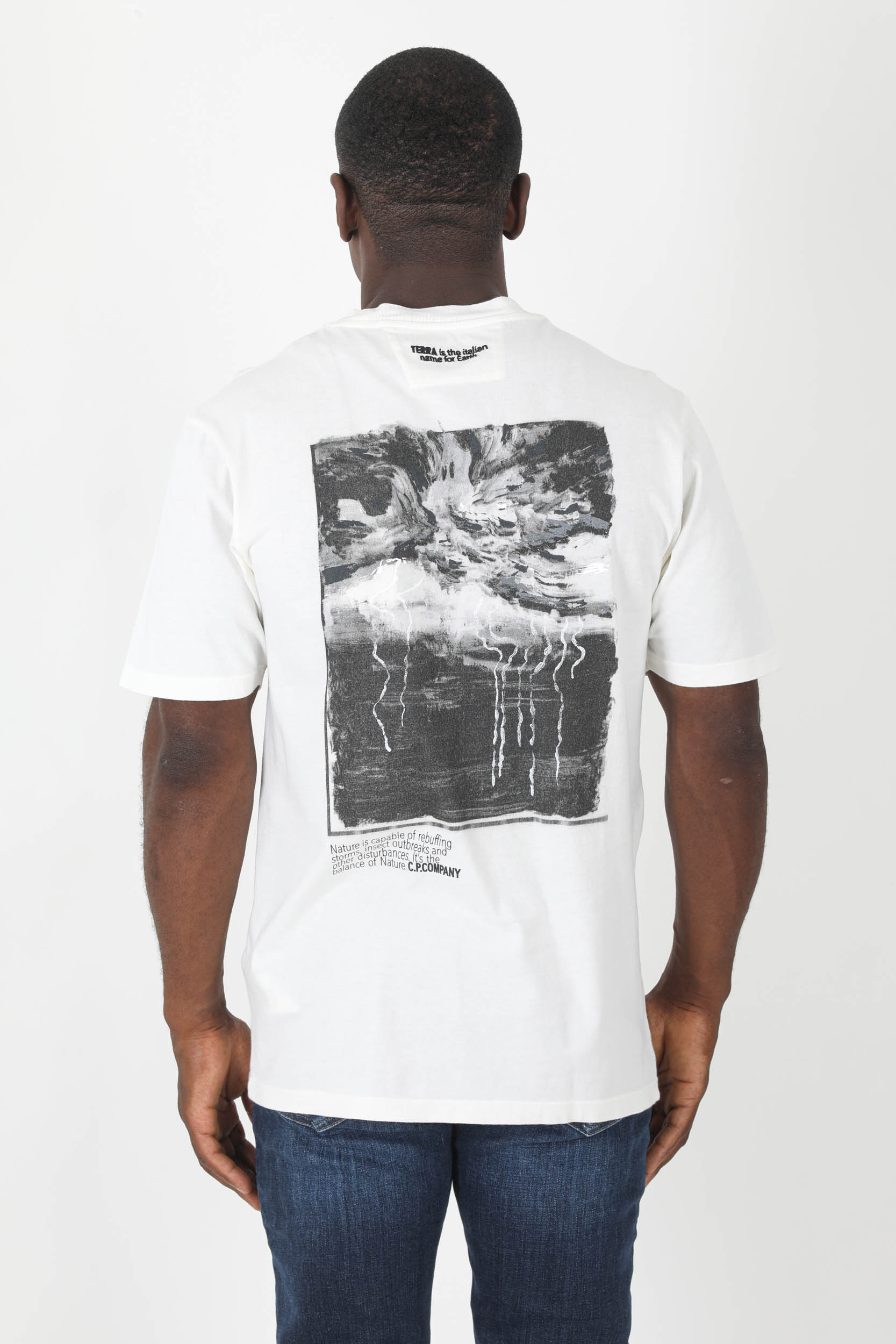 T-SHIRT C.P COMPANY BLANC ECLAIRS S317A-115