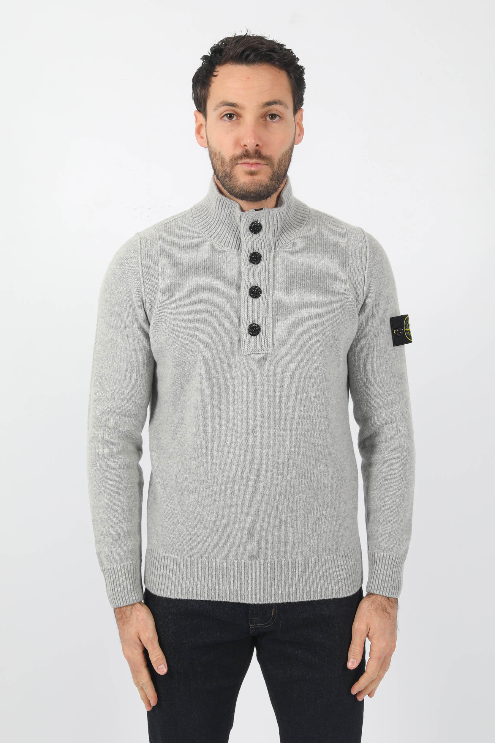 PULL COL CAMIONEUR STONE ISLAND GRIS 7715540A3-V0061