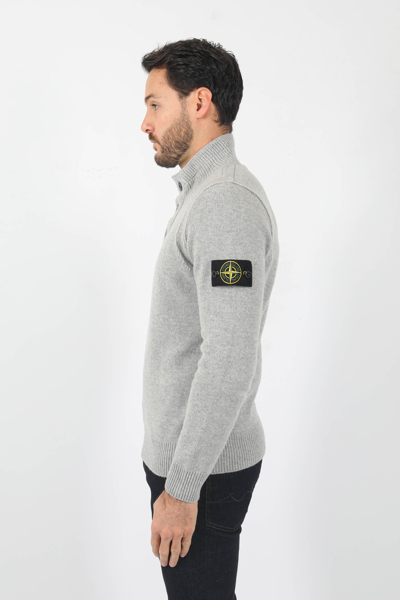 PULL COL CAMIONEUR STONE ISLAND GRIS 7715540A3-V0061