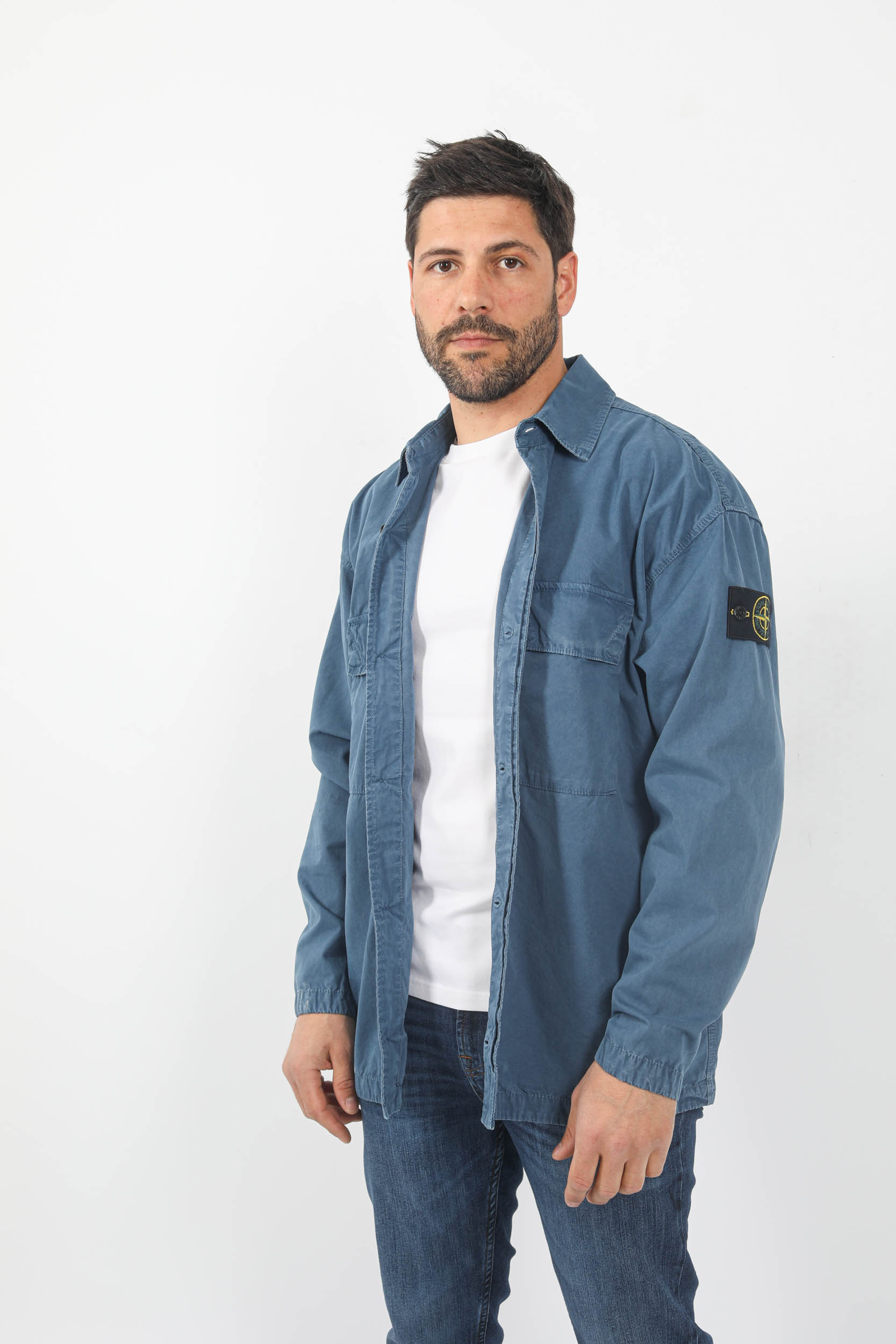 SURECHEMISE STONE ISLAND BLEU 7815115WN-V0124