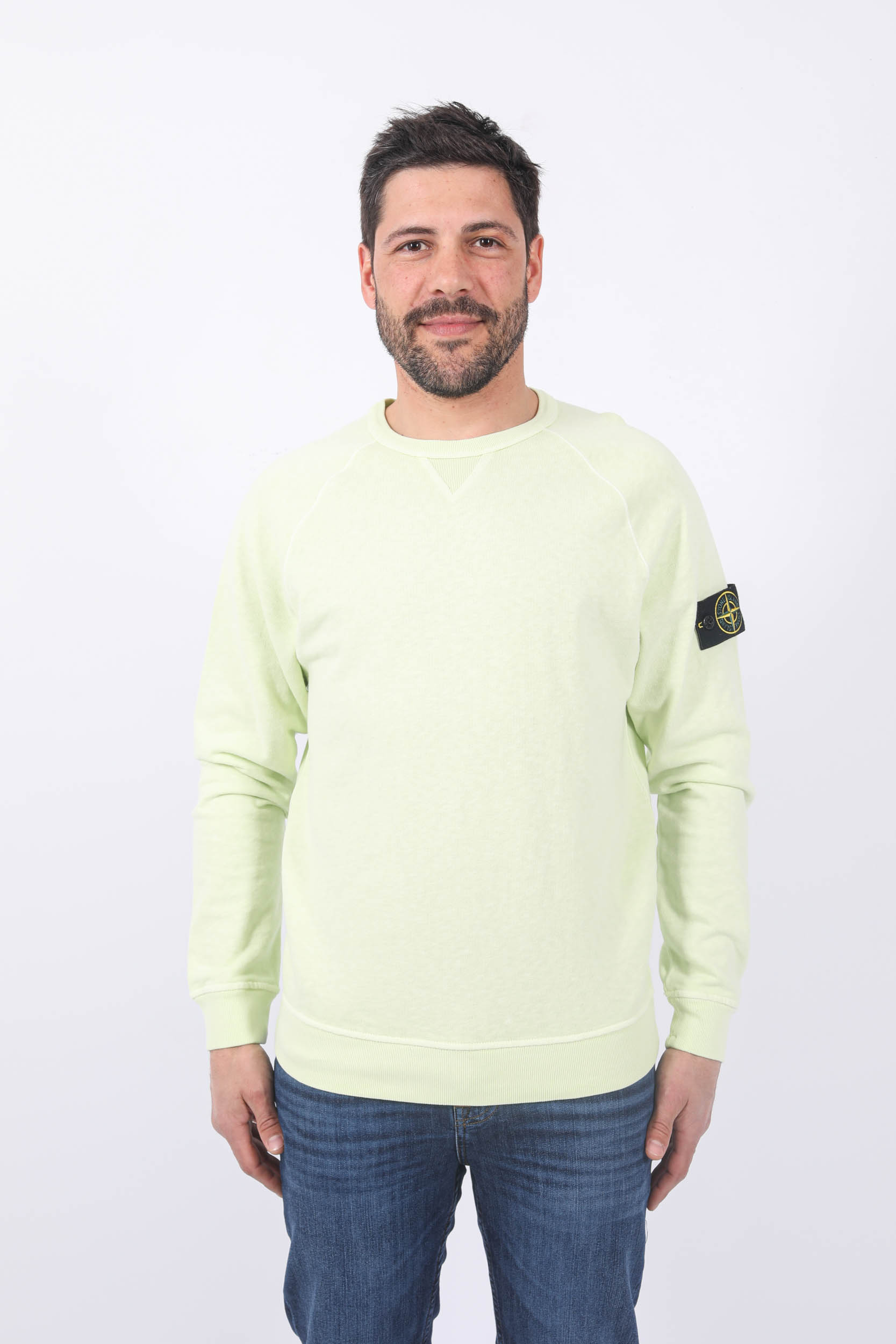 SWEAT STONE ISLAND "OLD" VERT CLAIR 781566360-V0152