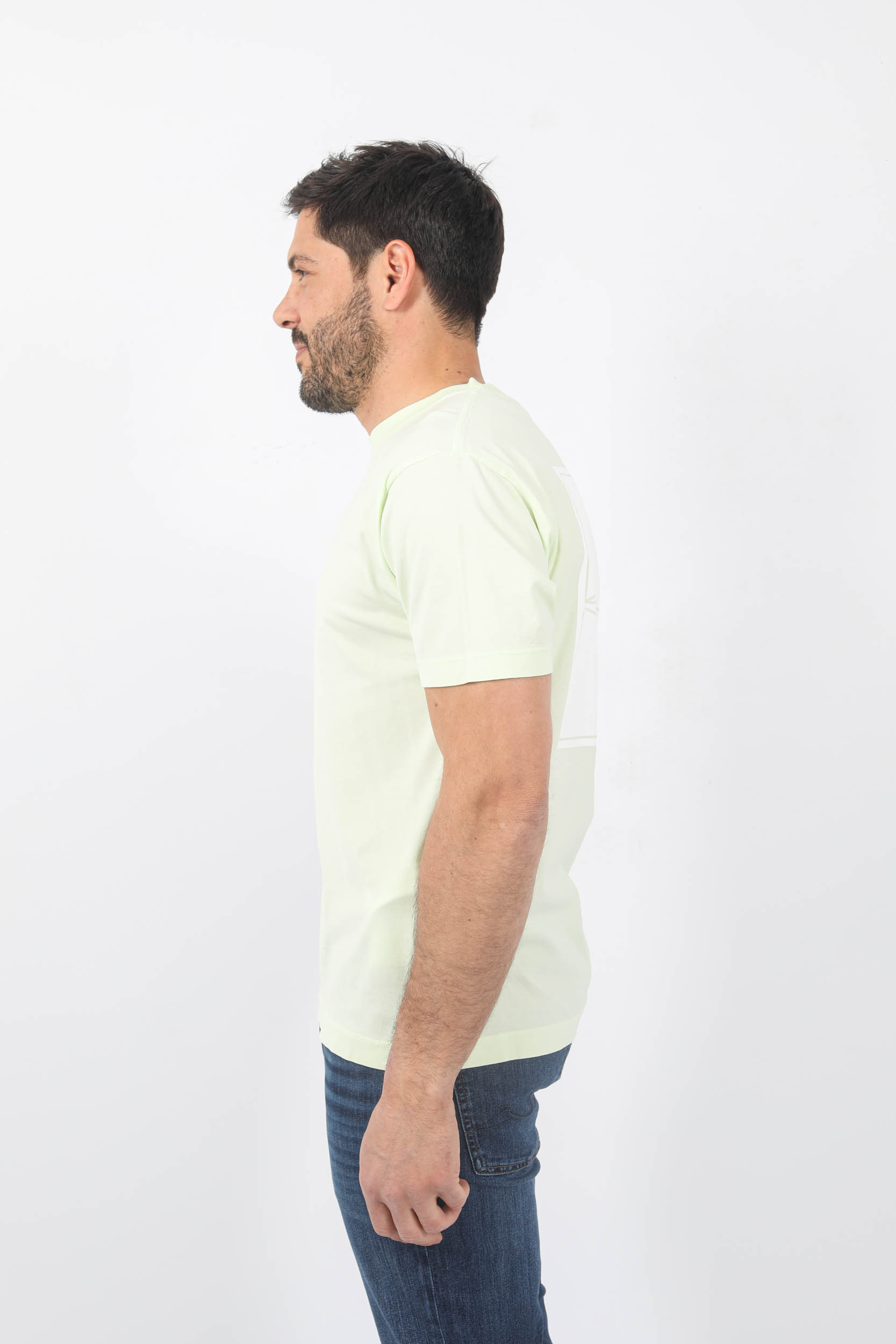 T-SHIRT STONE ISLAND JAUNE LOGO CARRE 78152NS81-V0052