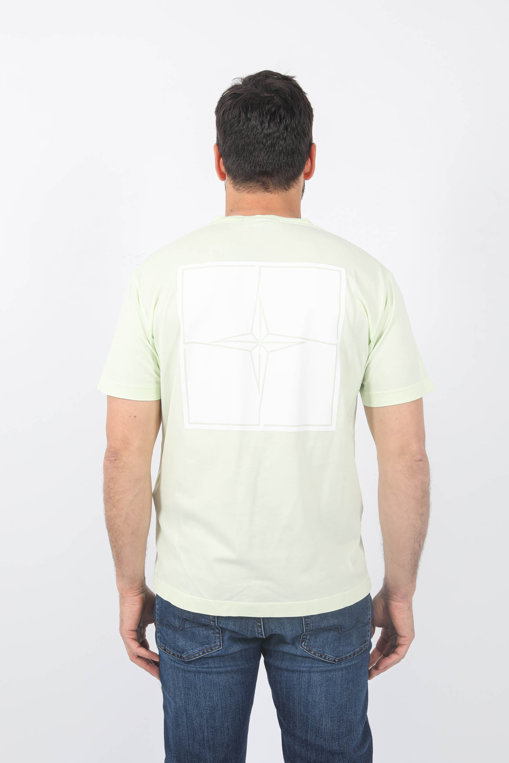 T-SHIRT STONE ISLAND JAUNE LOGO CARRE 78152NS81-V0052