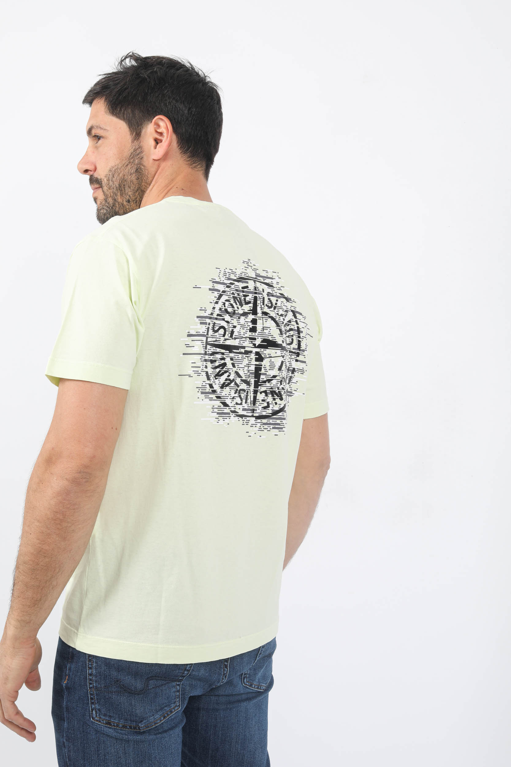 T-SHIRT STONE ISLAND JAUNE LOGO DOS PRINT 78152NS89-V0052