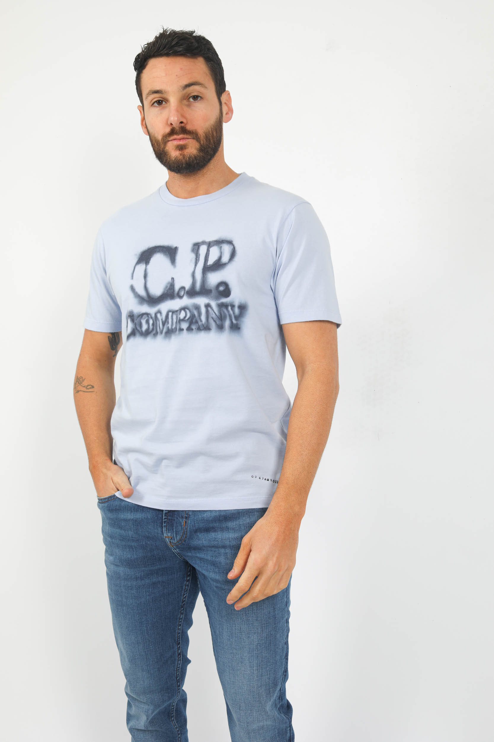 T-SHIRT C.P COMPANY LAVANDE GROS LOGO S348A-750