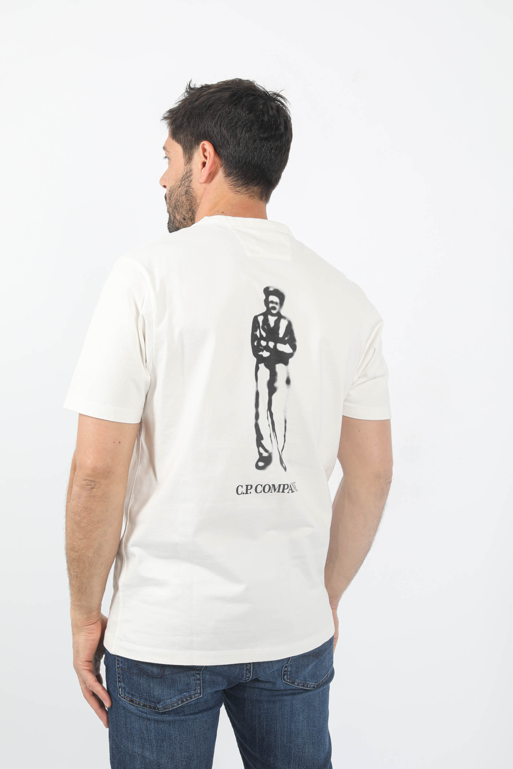 T-SHIRT C.P COMPANY BLANC MARIN S155A-103