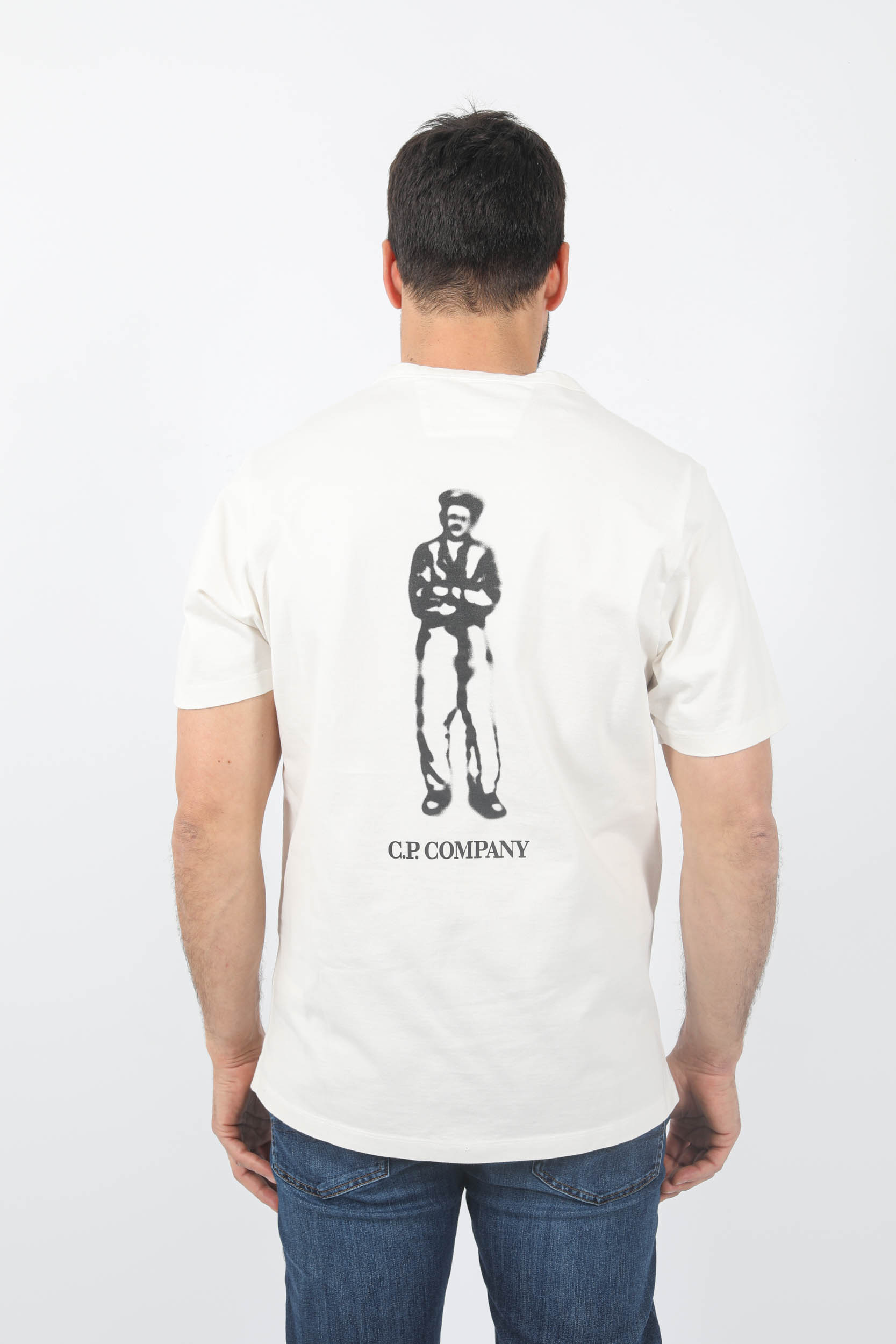 T-SHIRT C.P COMPANY BLANC MARIN S155A-103