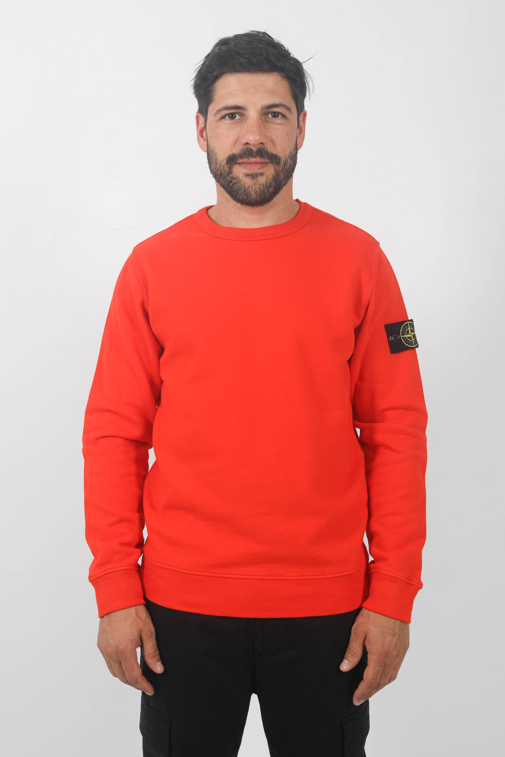 SWEAT COL ROND STONE ISLAND ROUGE 791562420-V0037