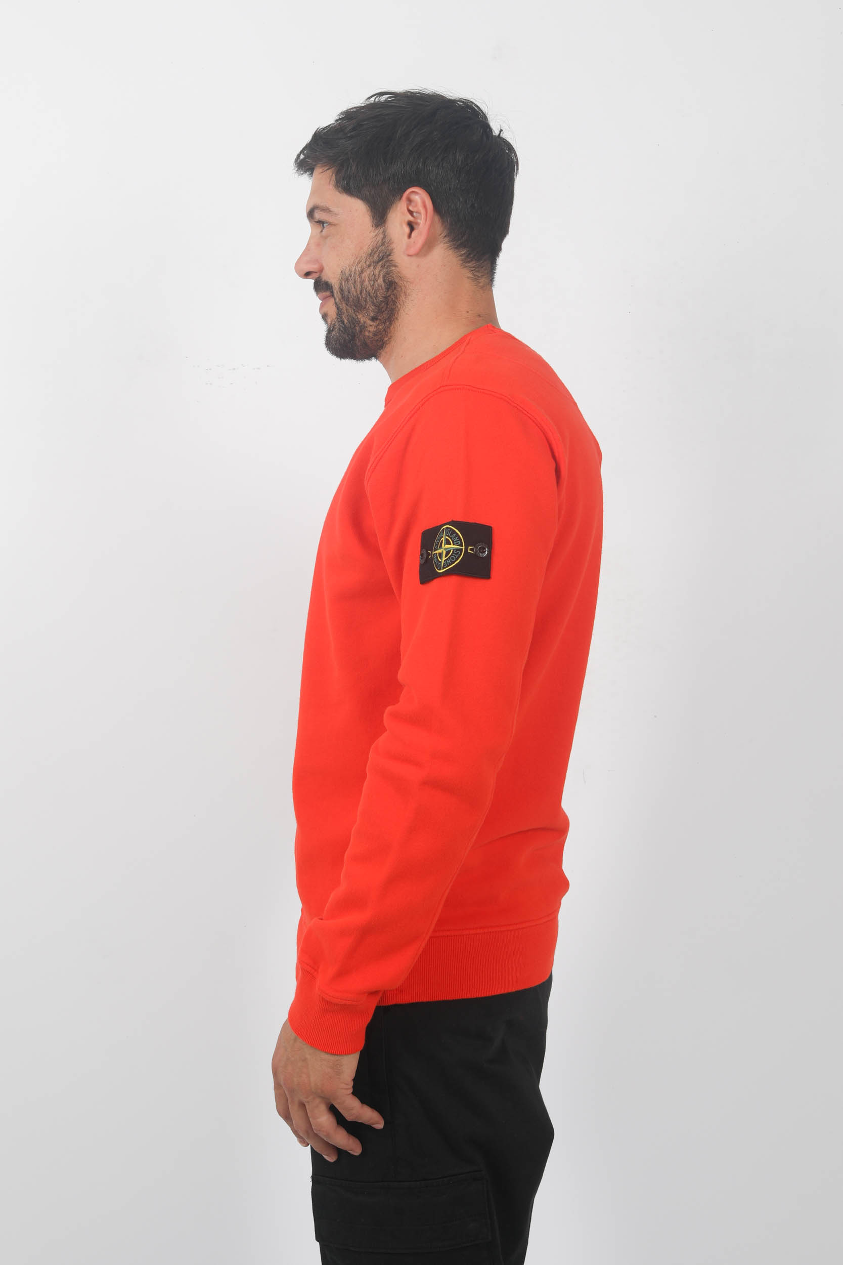 SWEAT COL ROND STONE ISLAND ROUGE 791562420-V0037