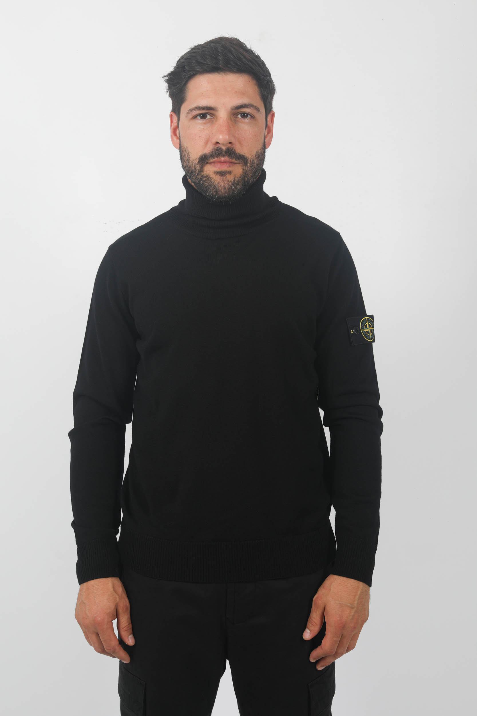 PULL COL ROULE MERINOS STONE ISLAND NOIR 7915525C4 A0029