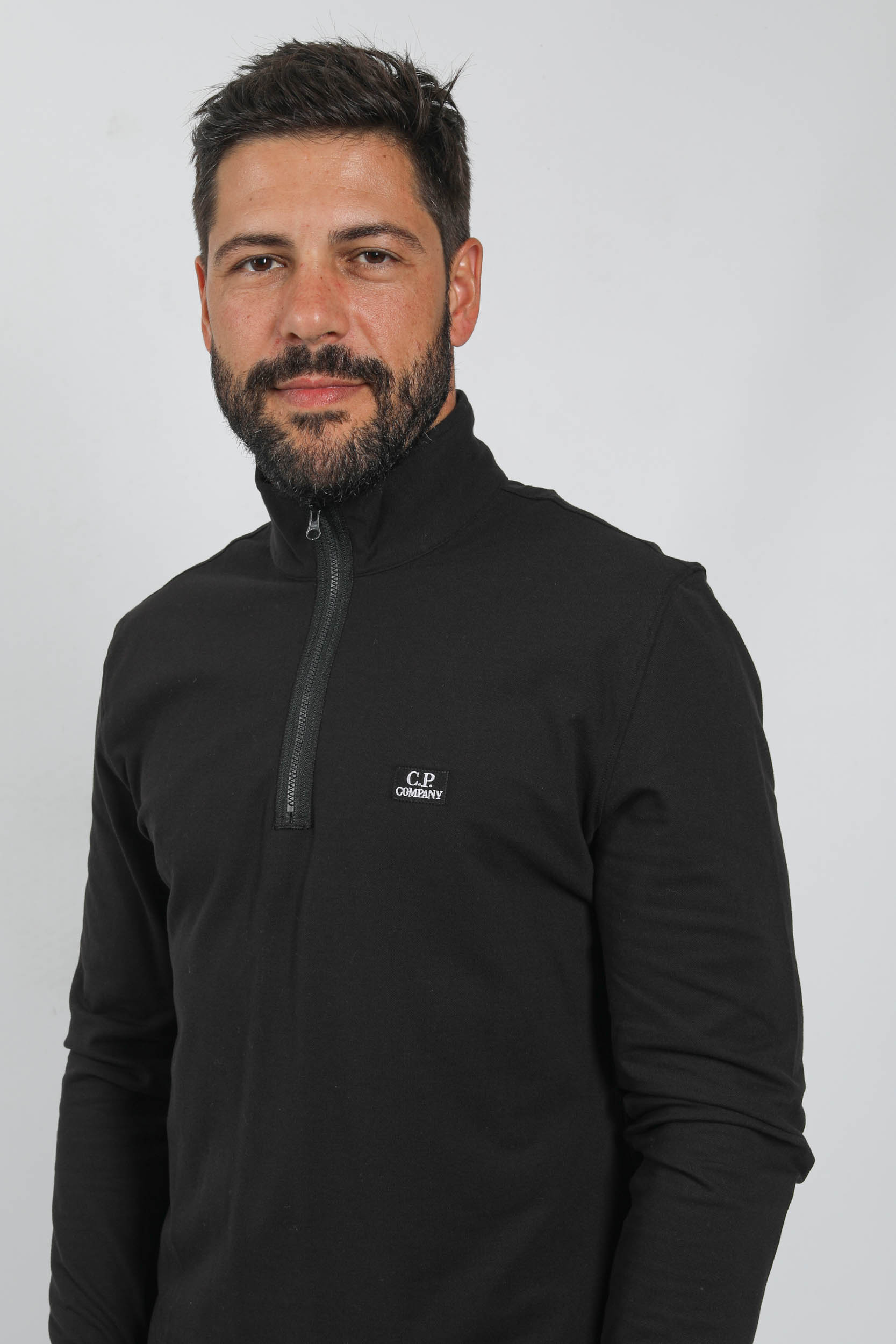 POLO COL ZIPPE C.P COMPANY NOIR L074A-999