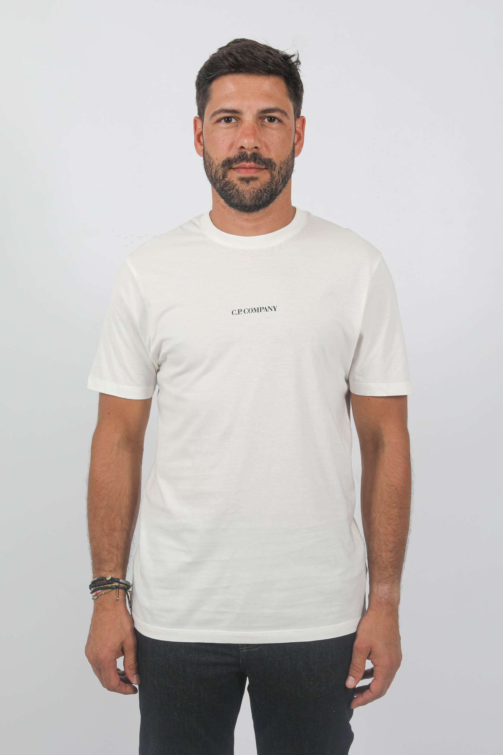 T-SHIRT C.P COMPANY LOGO CENTRAL BLANC S048A-103