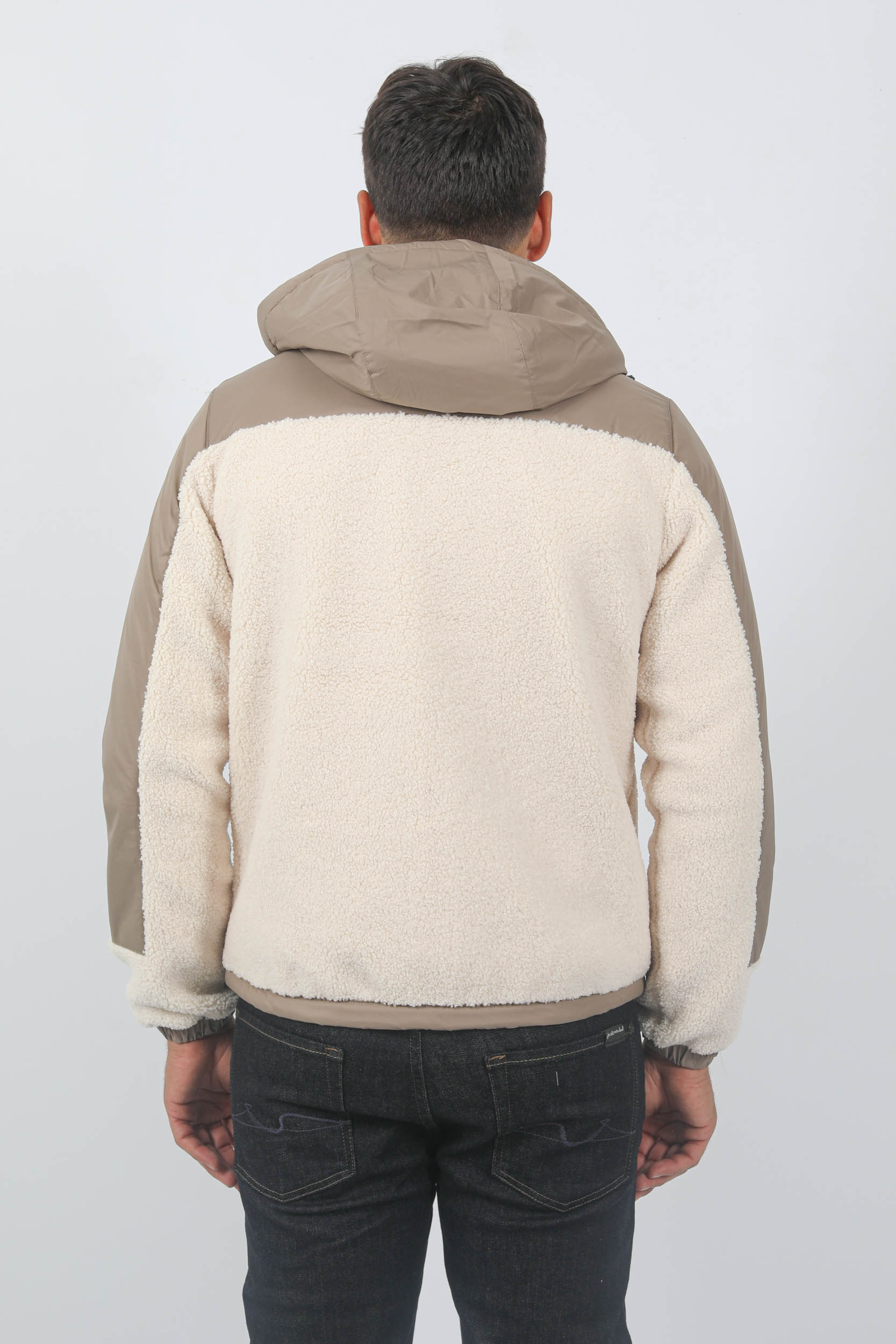 BLOUSON KWAY BI-MATIERE BEIGE K21211-A02