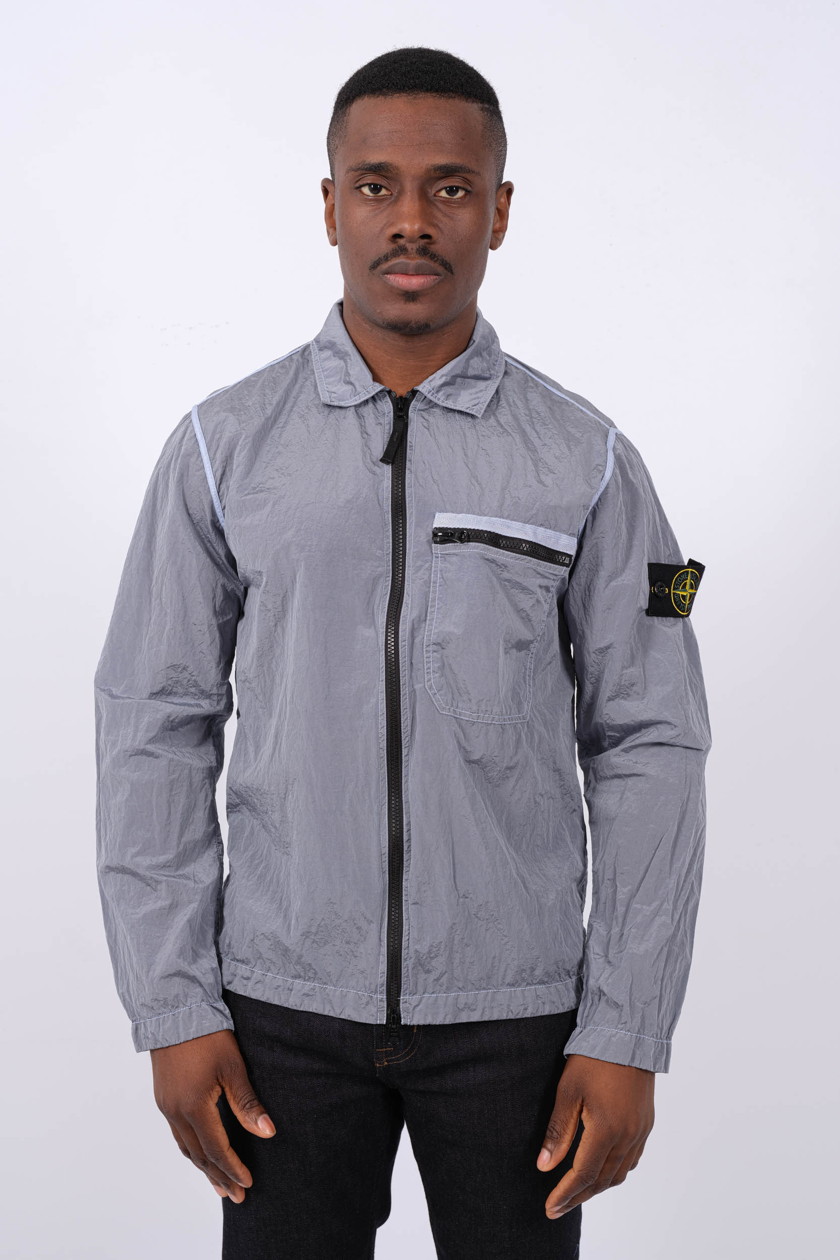 SURCHEMISE STONE ISLAND BLEU 801511219-V0041