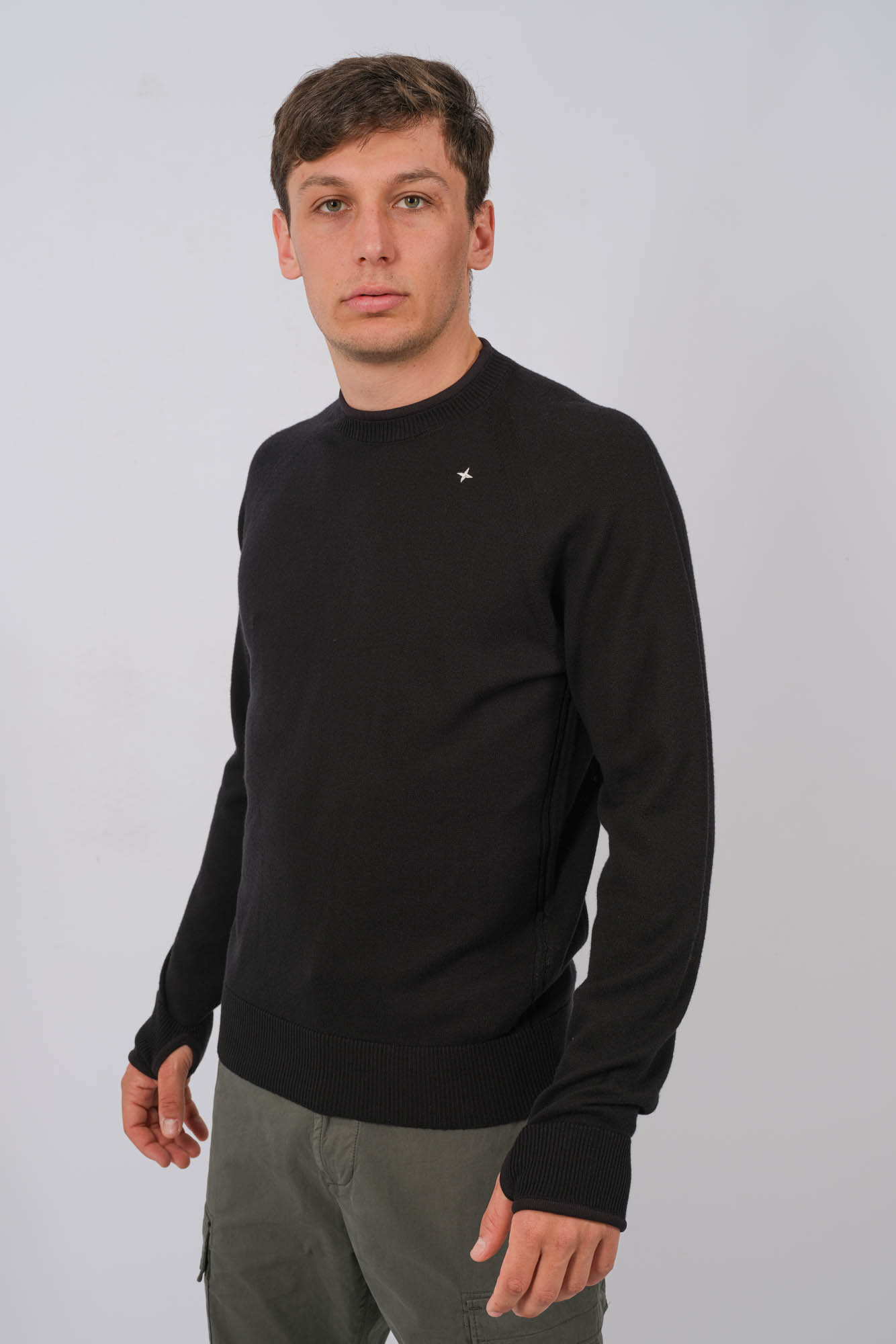 PULL COL ROND STONE ISLAND STELLINA NOIR 8015549GA-V0029
