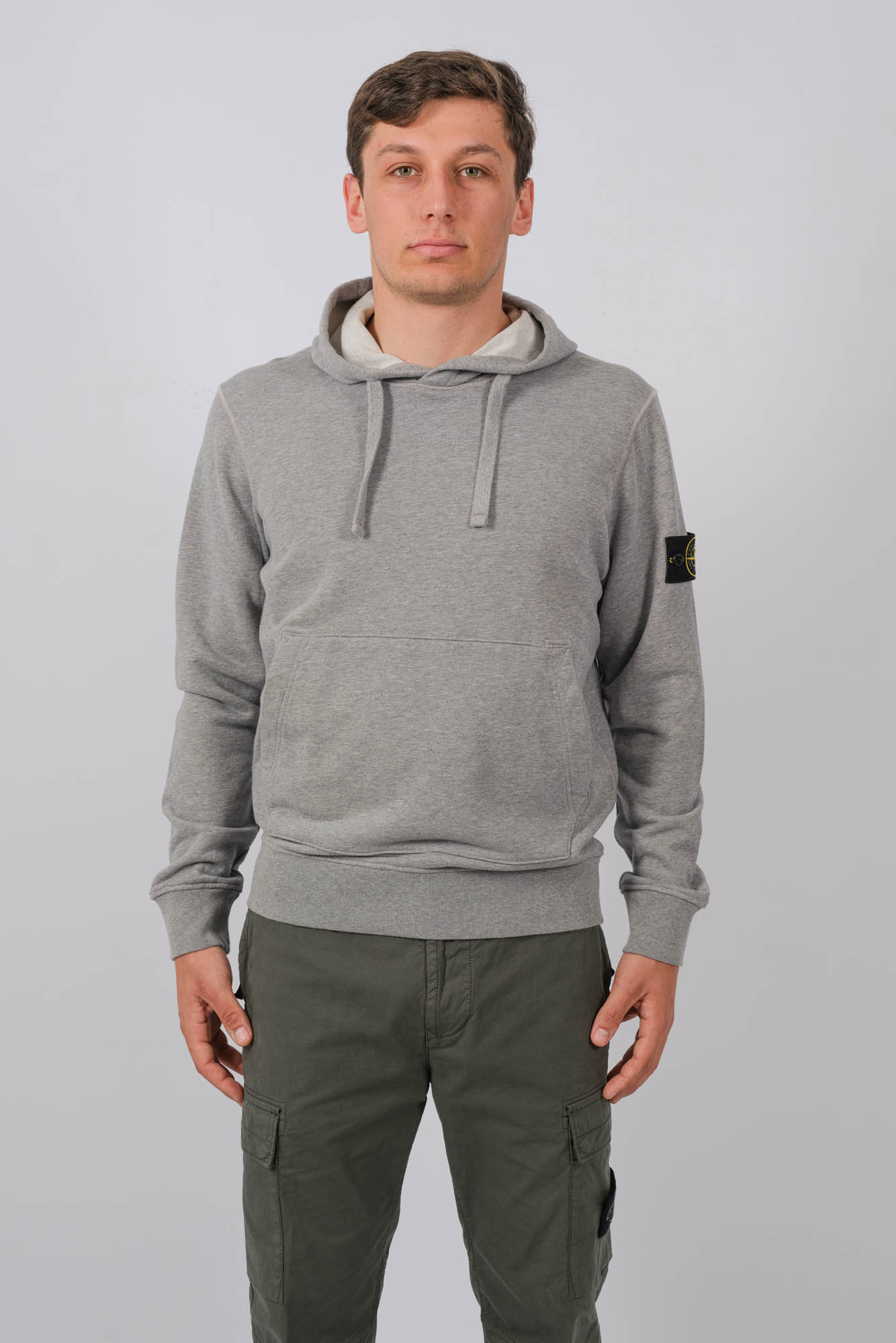 SWEAT CAPUCHE STONE ISLAND GRIS 801564151-A0M64