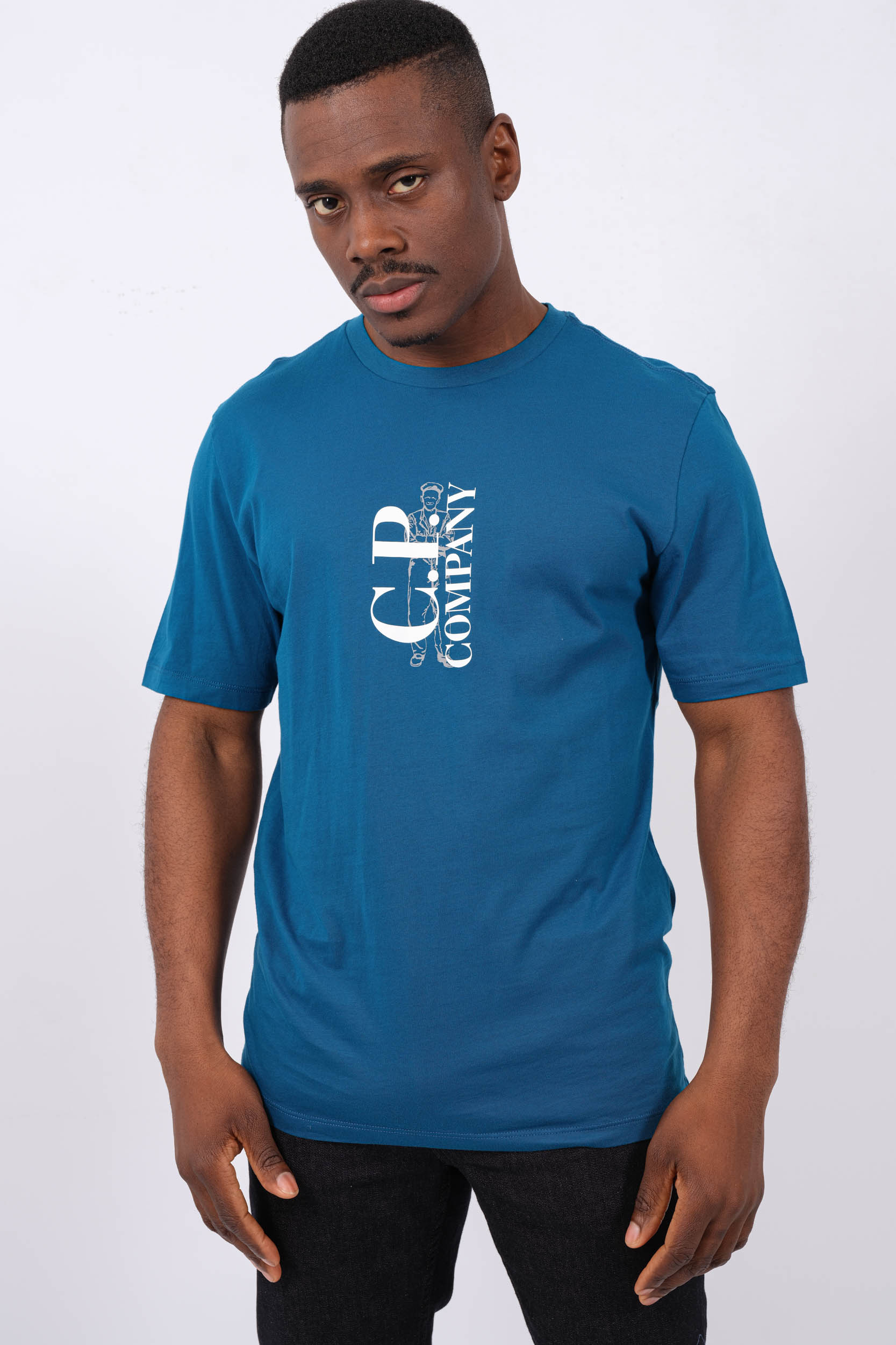 TEE-SHIRT CP COMPANY BLEU S139A-848