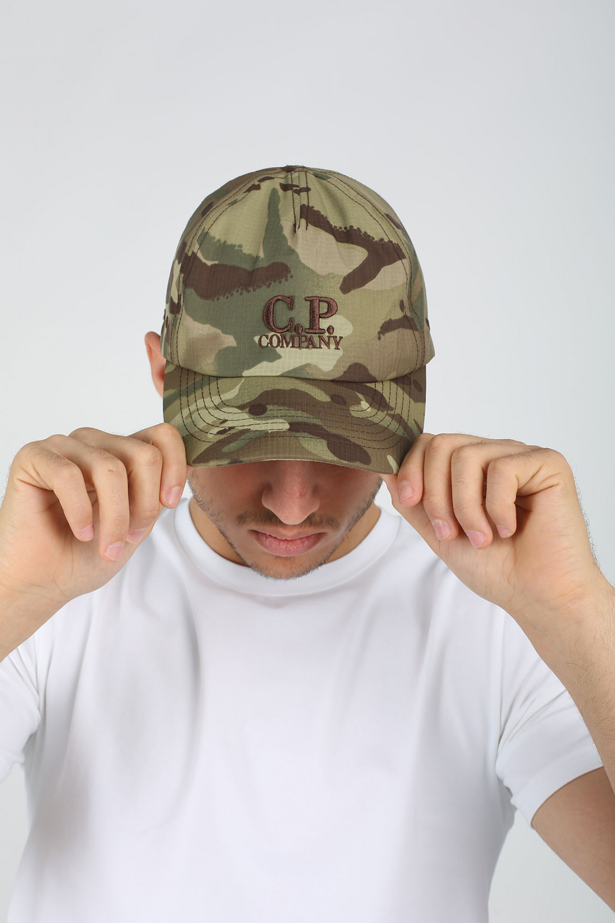 Cp company camo sales cap