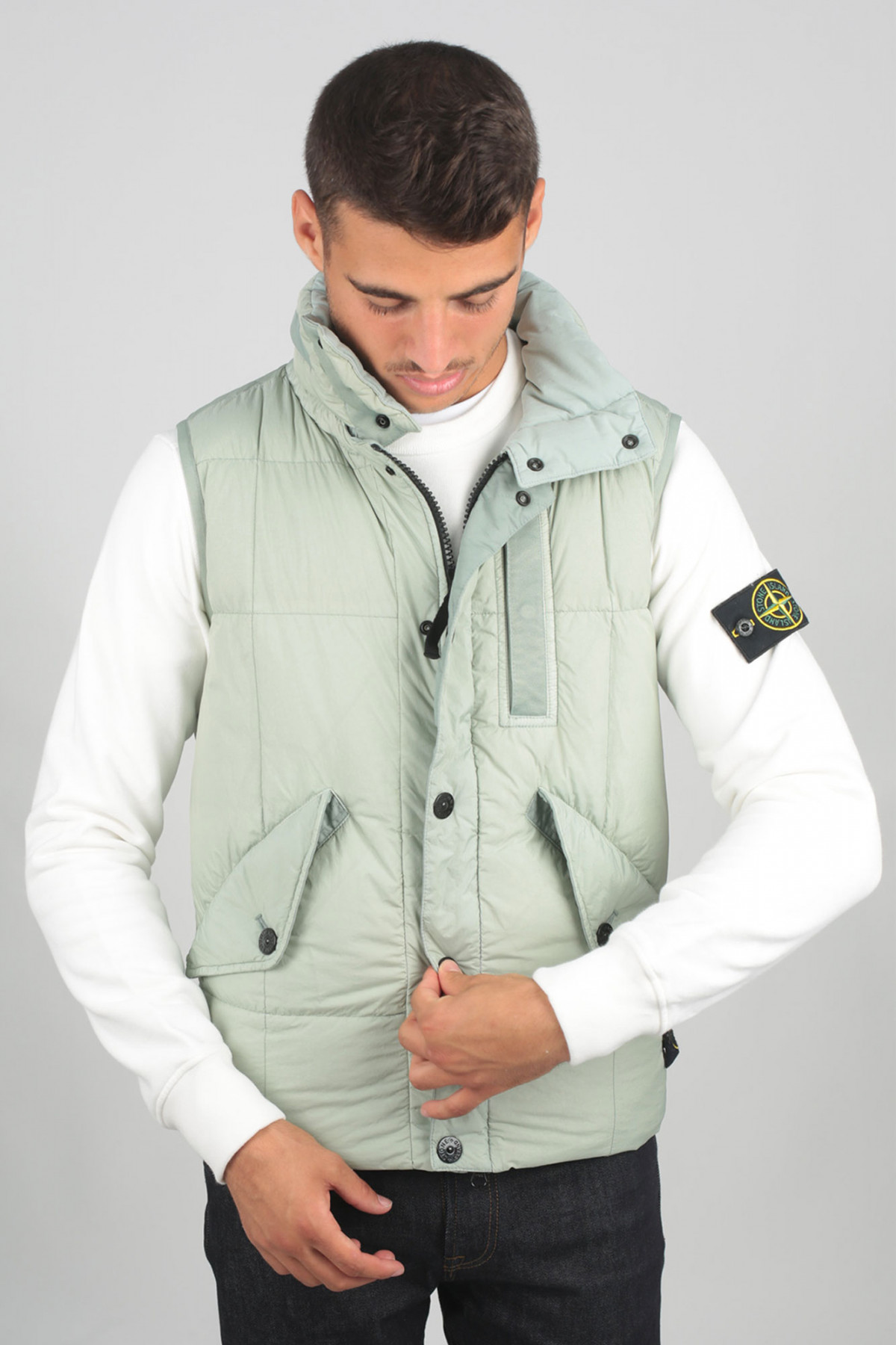 Veste sans best sale manches stone island