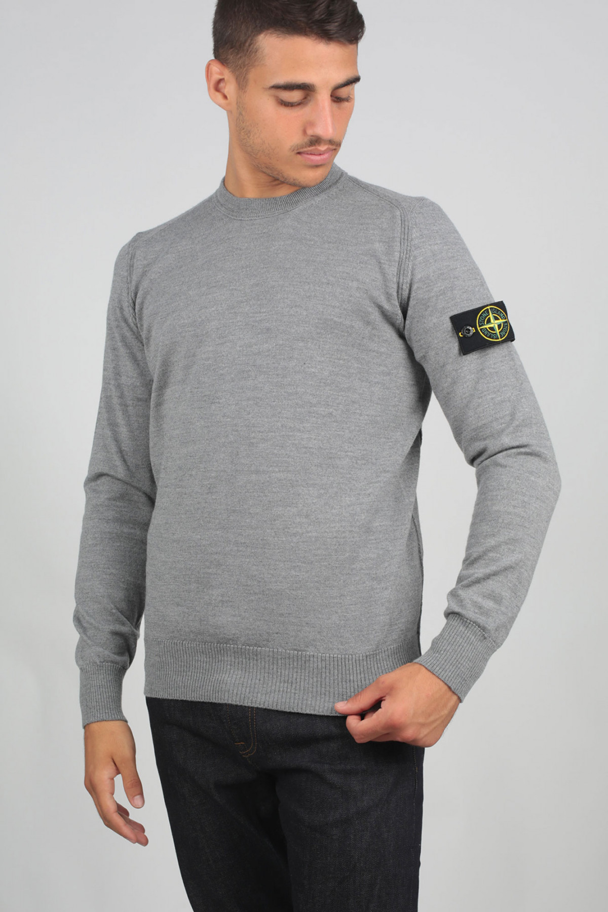 Stone island pull gris sales