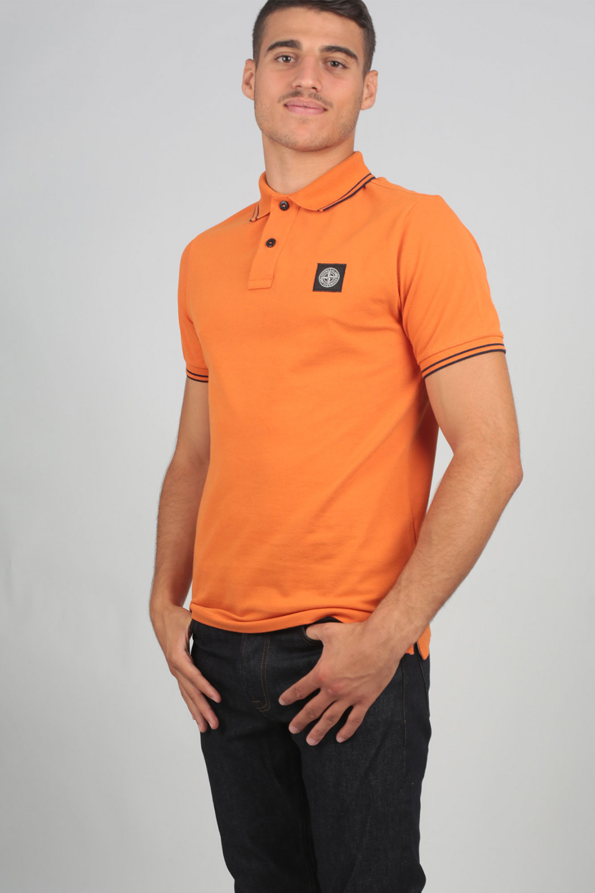 Stone island shop orange polo