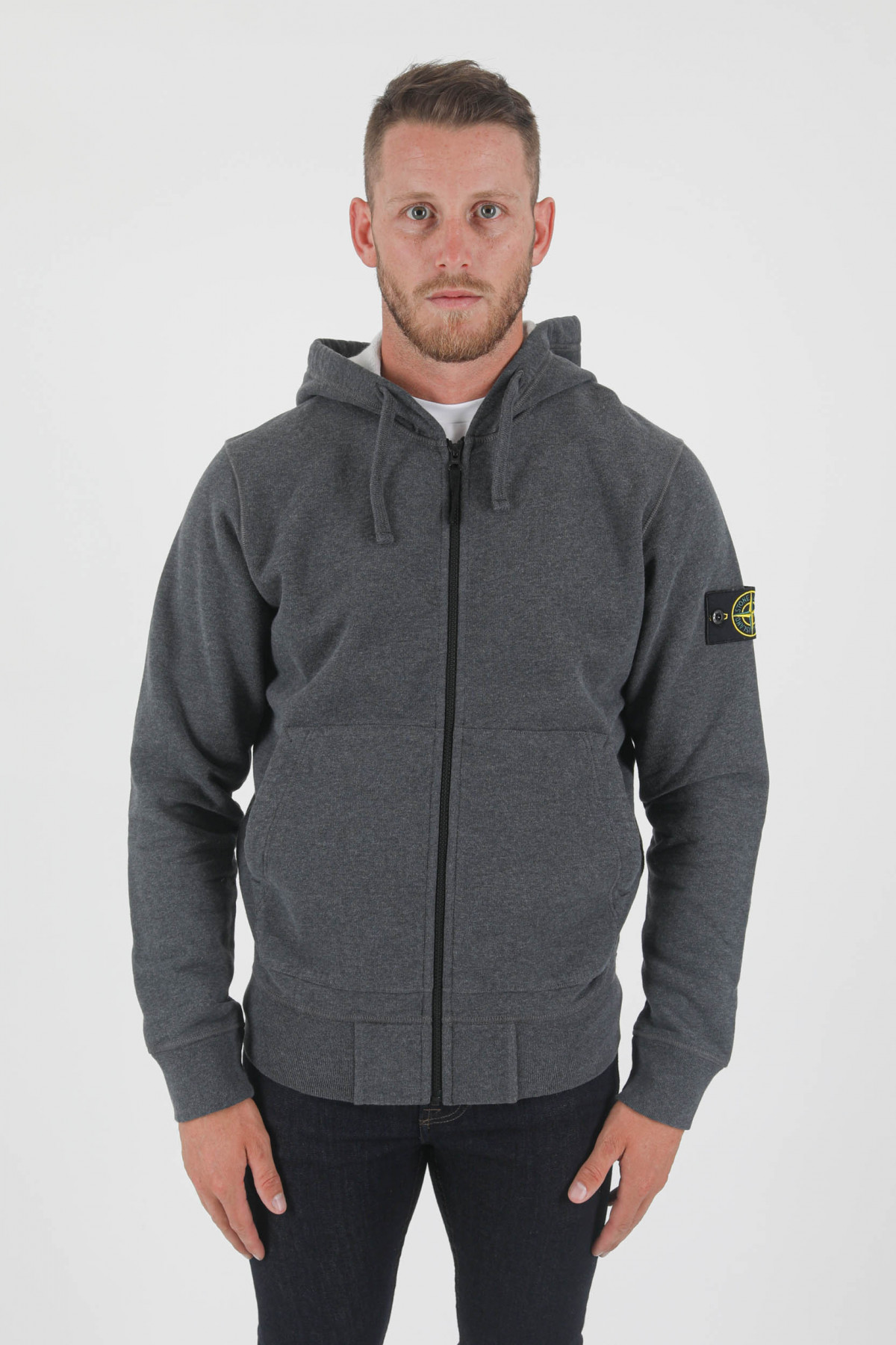 Sweat zippé sales stone island