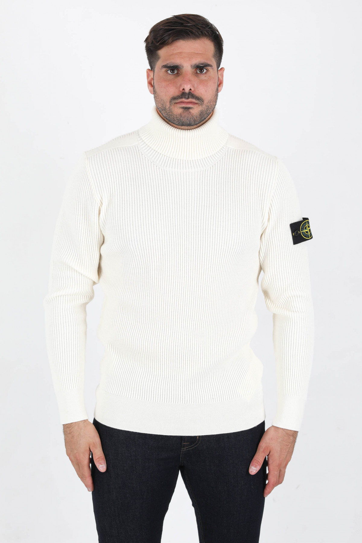 Pull col on sale roulé stone island