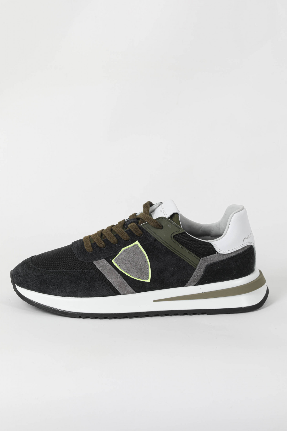 BASKETS PHILIPPE MODEL TROPEZ 2.1 NOIR KAKI TYLU RT01
