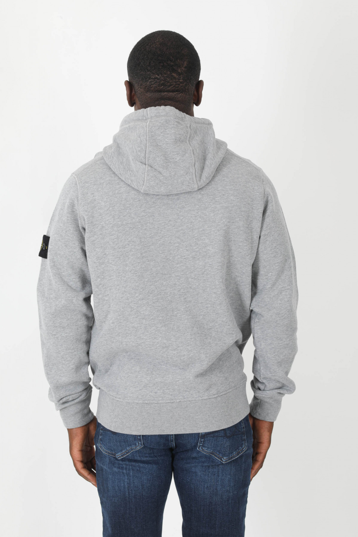 SWEAT A CAPUCHE STONE ISLAND GRIS 771564120-V0M64