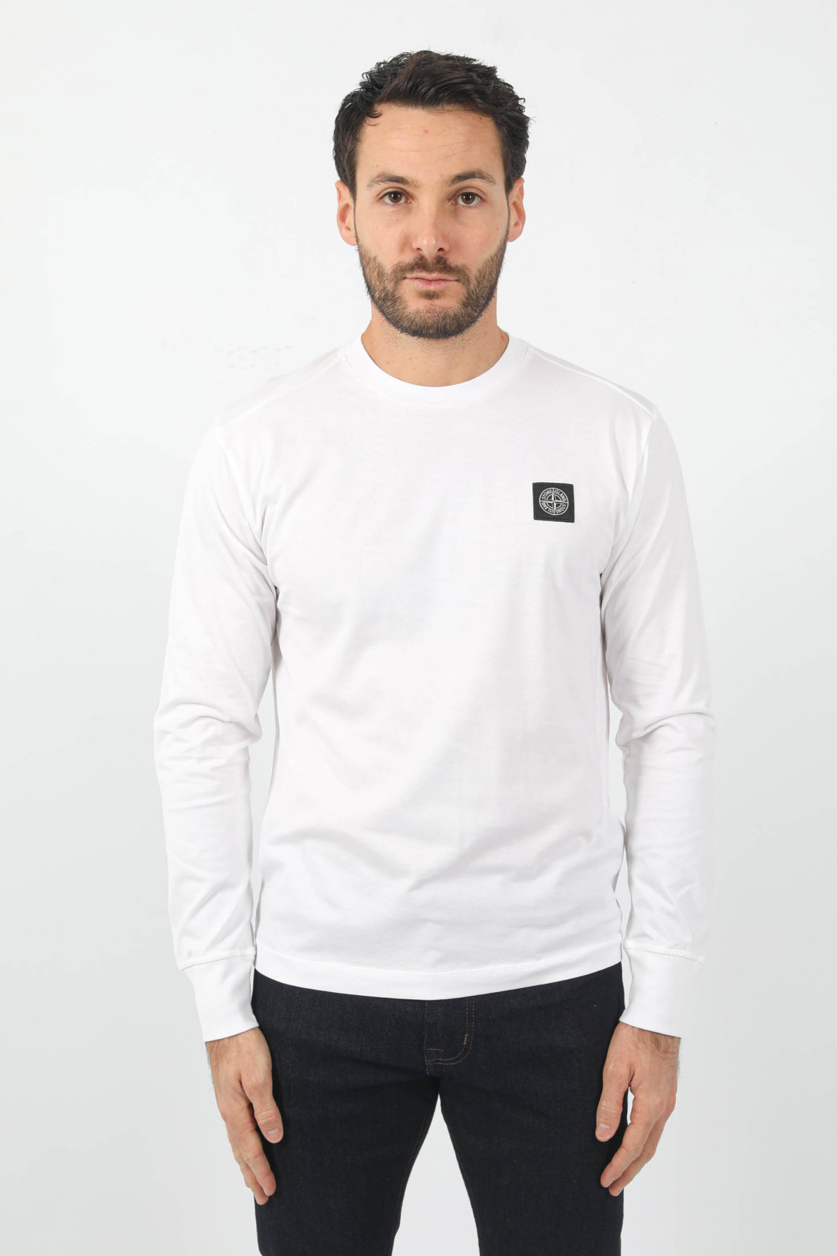 TSHIRT MANCHES LONGUES STONE ISLAND BLANC 771522713V0001