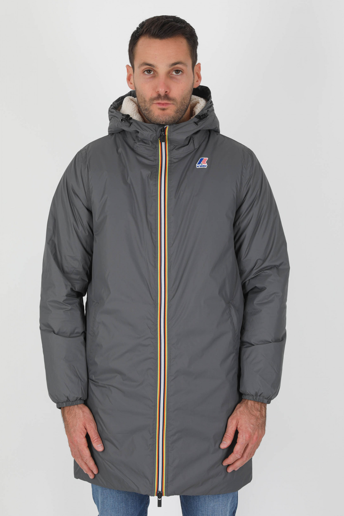 blouson-kway-long-gris-double-k3114kw-x5r