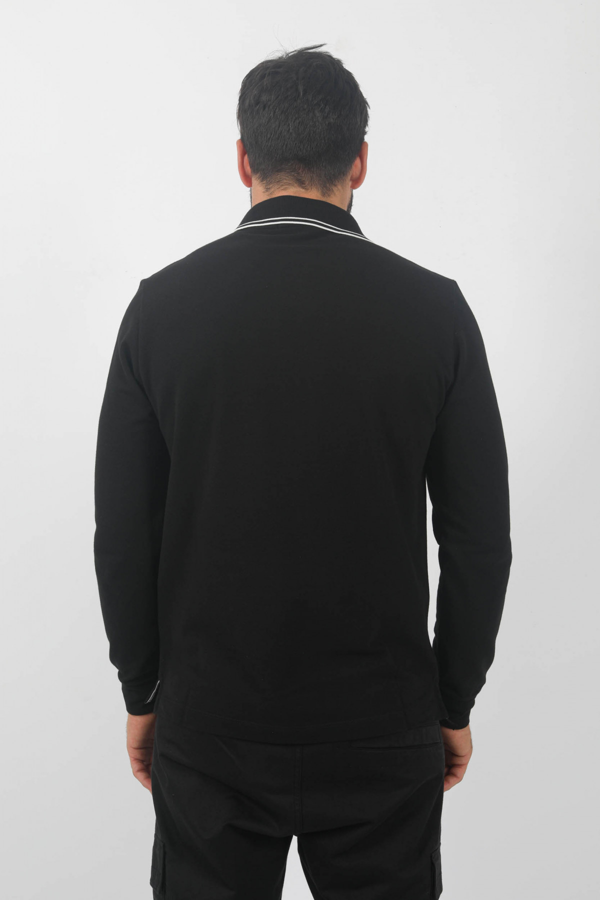 POLO MANCHES LONGUES STONE ISLAND NOIR 79152SL18A0029
