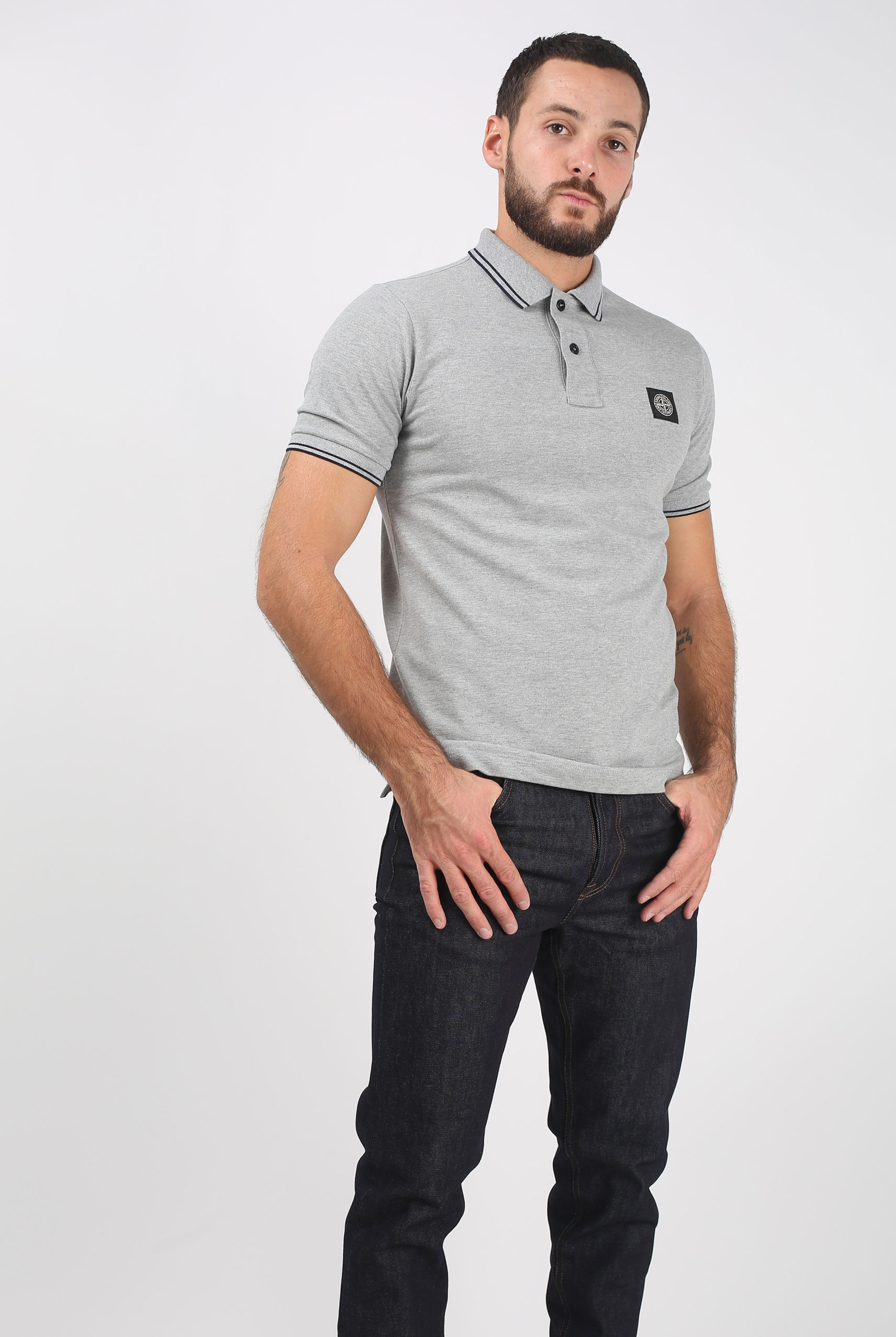 POLO STONE ISLAND GRIS 691522S18-V1064