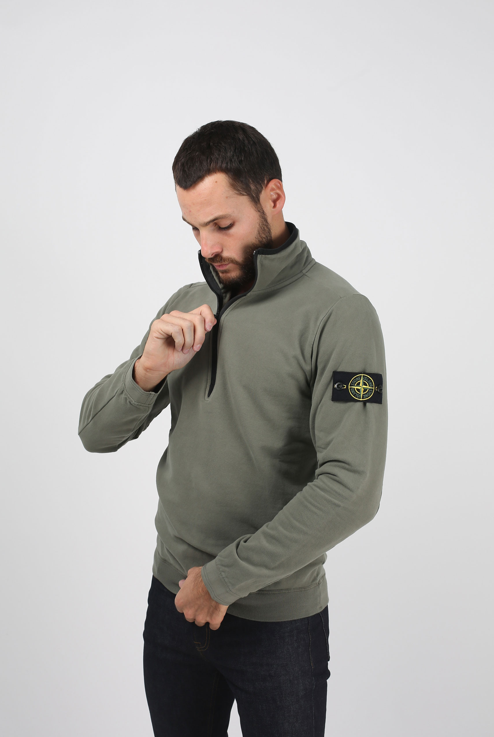 SWEAT STONE ISLAND VERT OLIVE 691562138-V0058