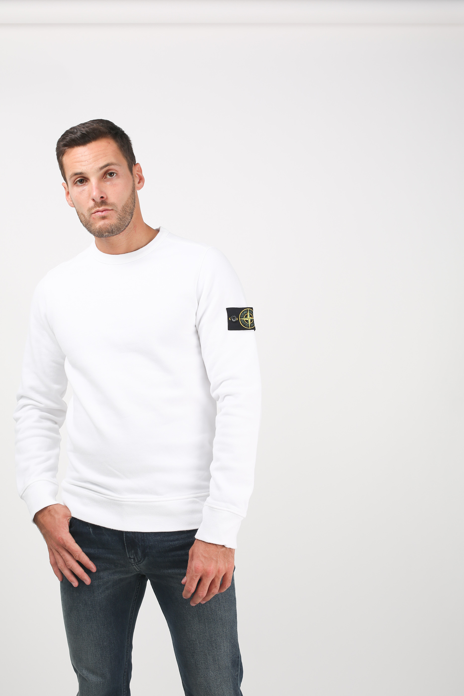 SWEAT STONE ISLAND BLANC 691562720--V0001