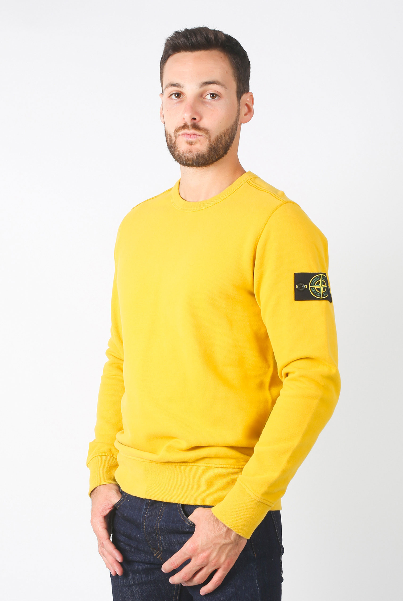 SWEAT STONE ISLAND MOUTARDE 691562720-V0034